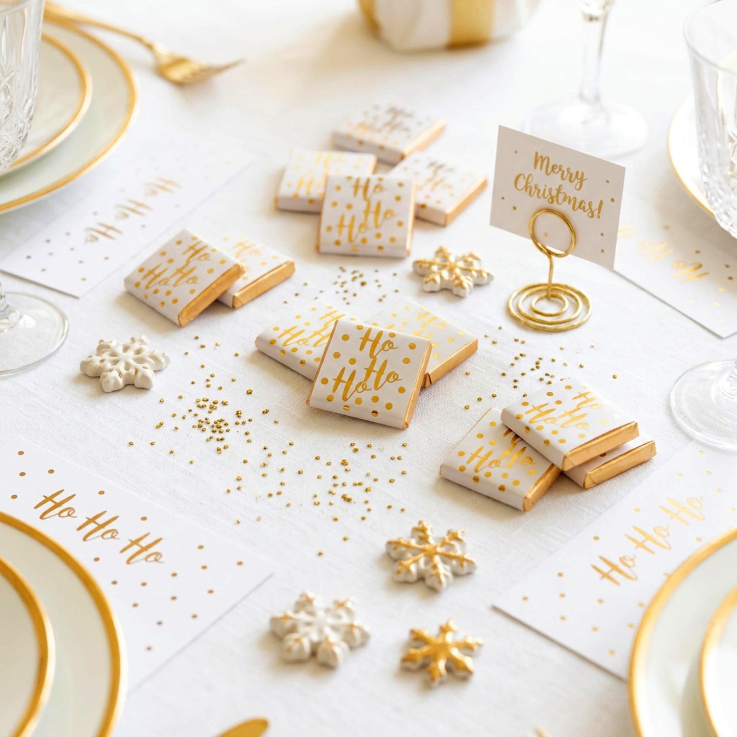 Personalised Christmas Party Favours Ho Ho Ho – Gold Foiled Festive Treats