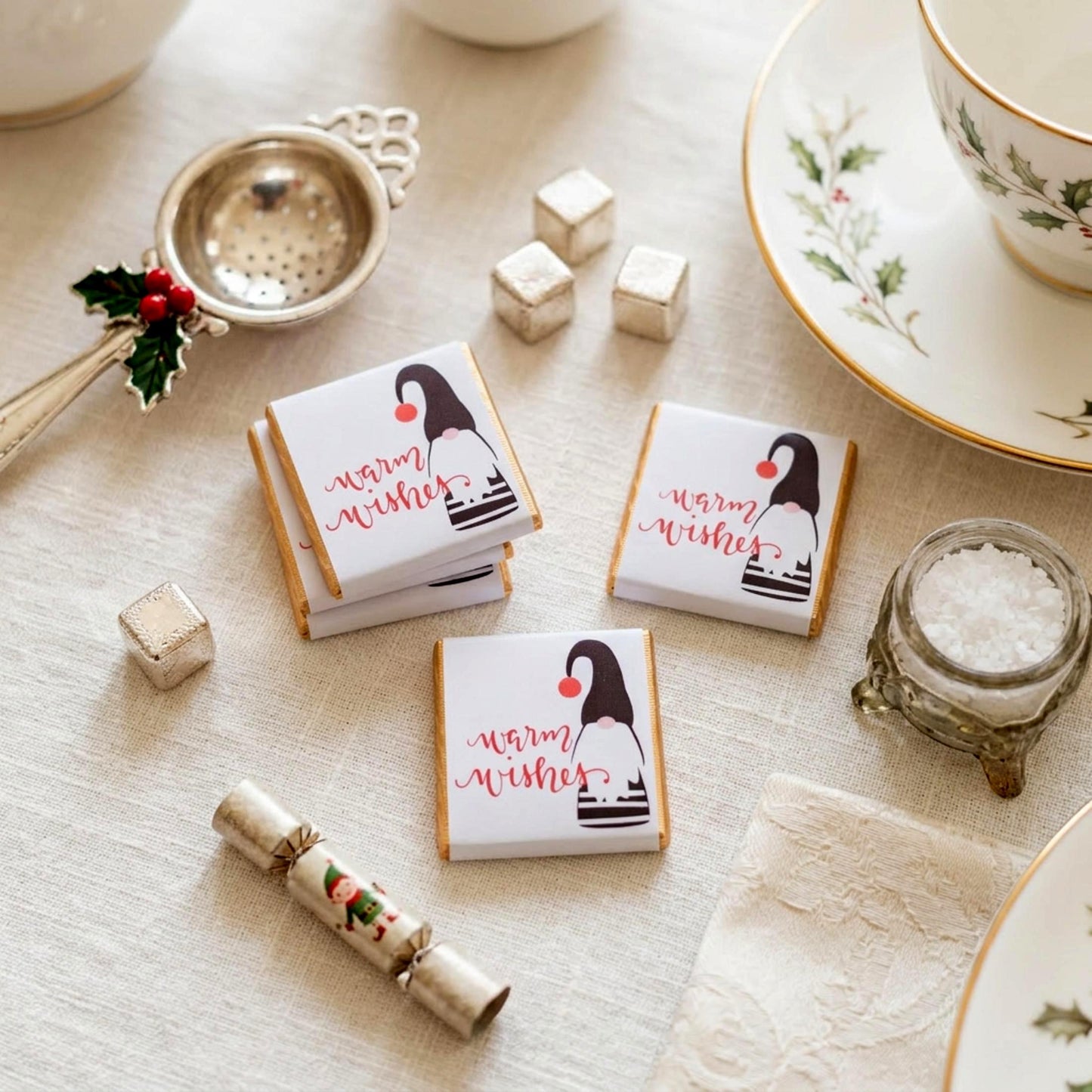 Personalised Christmas Chocolate Favours - Gonk Gnome