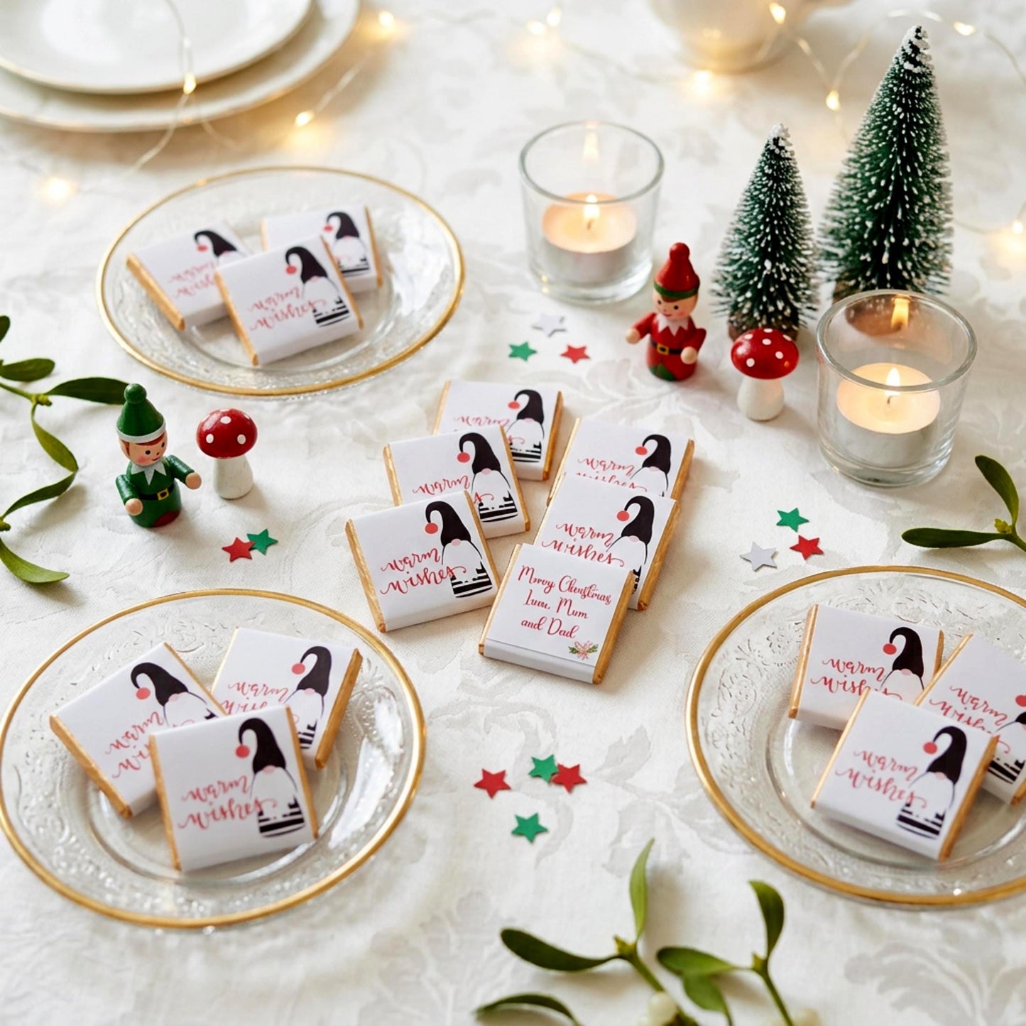 Personalised Christmas Chocolate Favours - Gonk Gnome