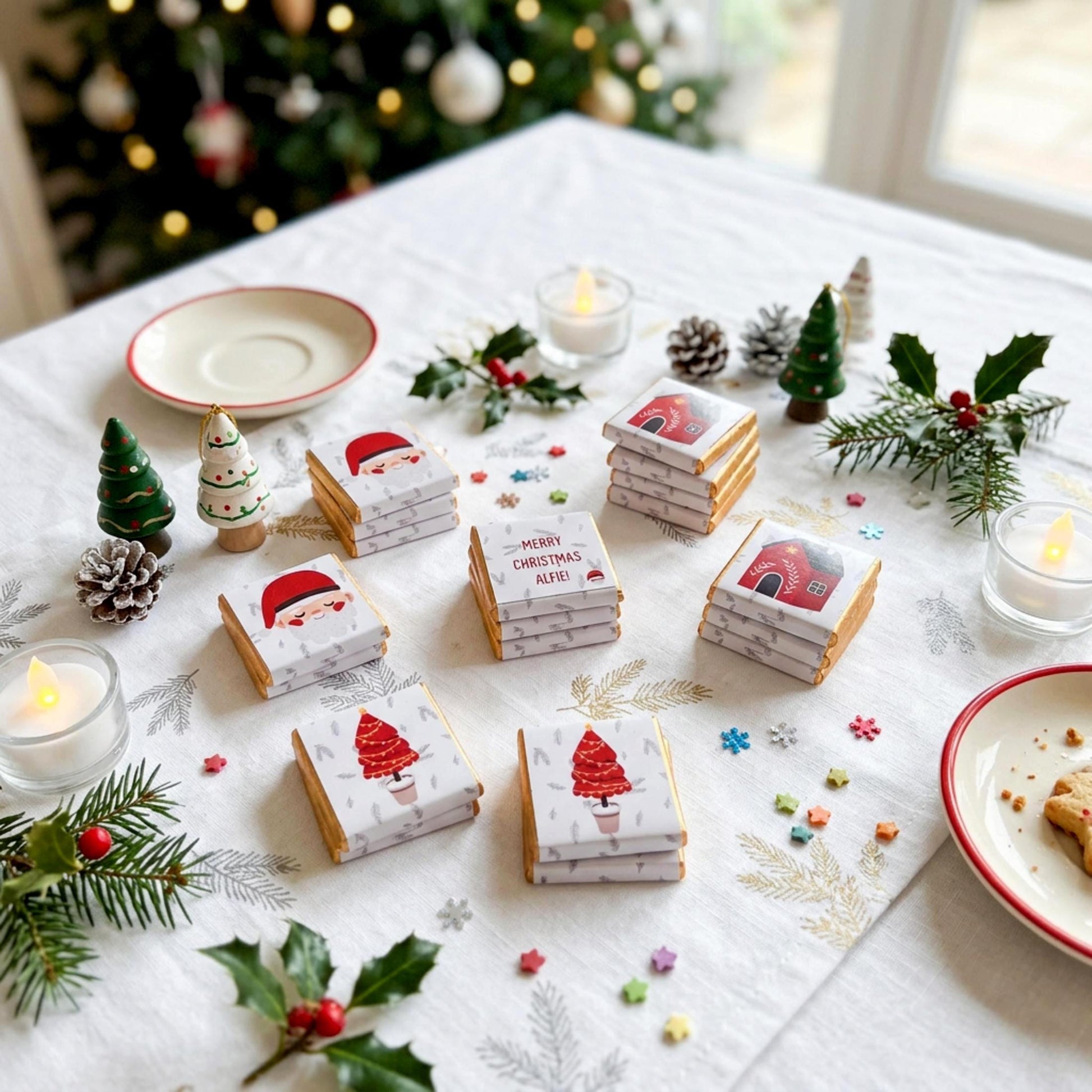 Personalised Christmas Party Favours for Children, Xmas motifs