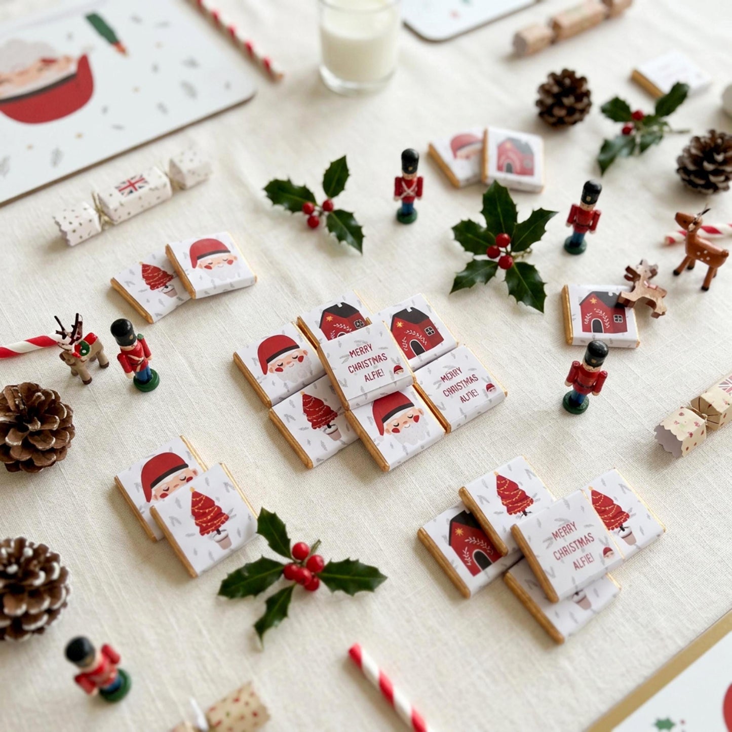 Personalised Christmas Party Favours for Children, Xmas motifs
