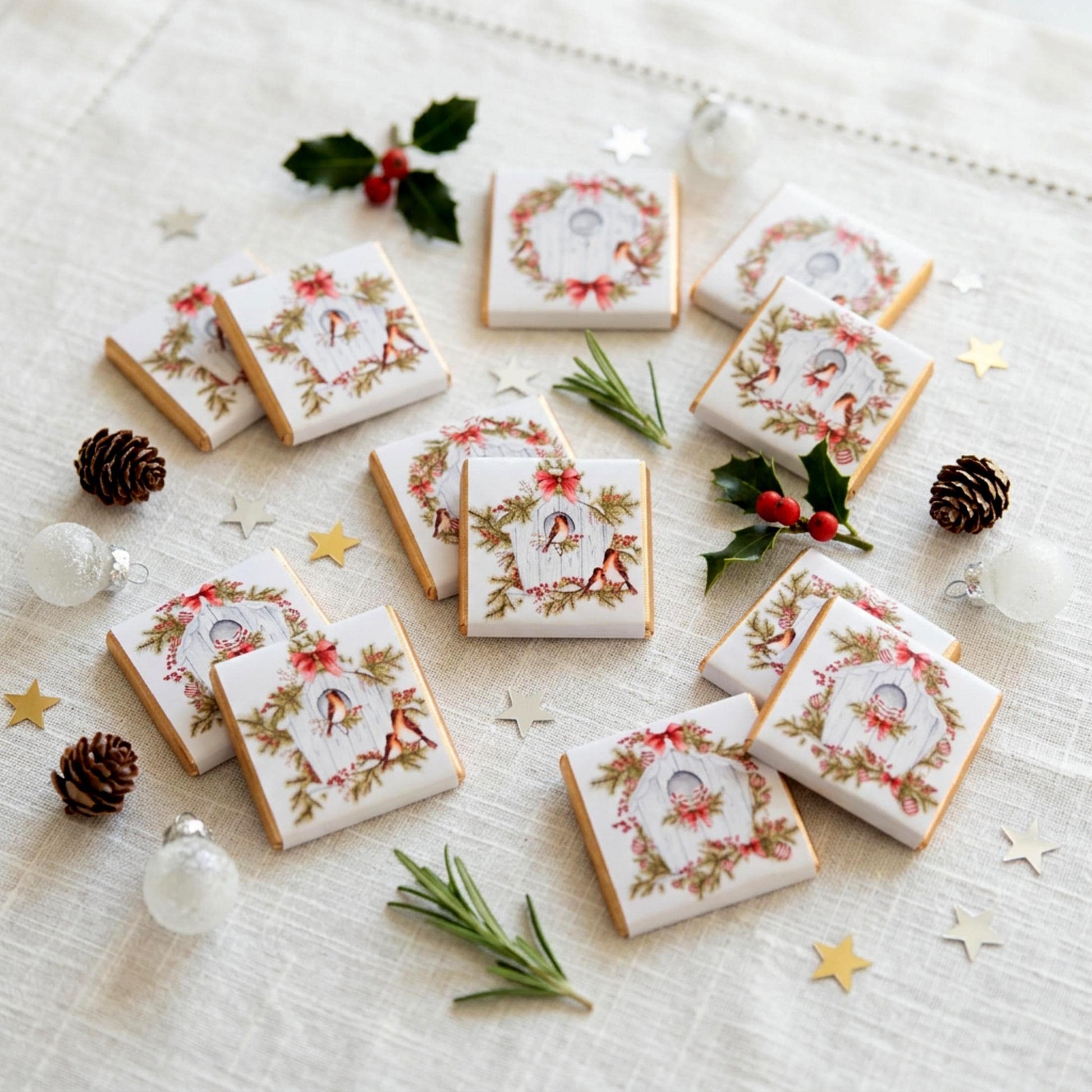 Personalised Christmas Festive Birds Party Favours