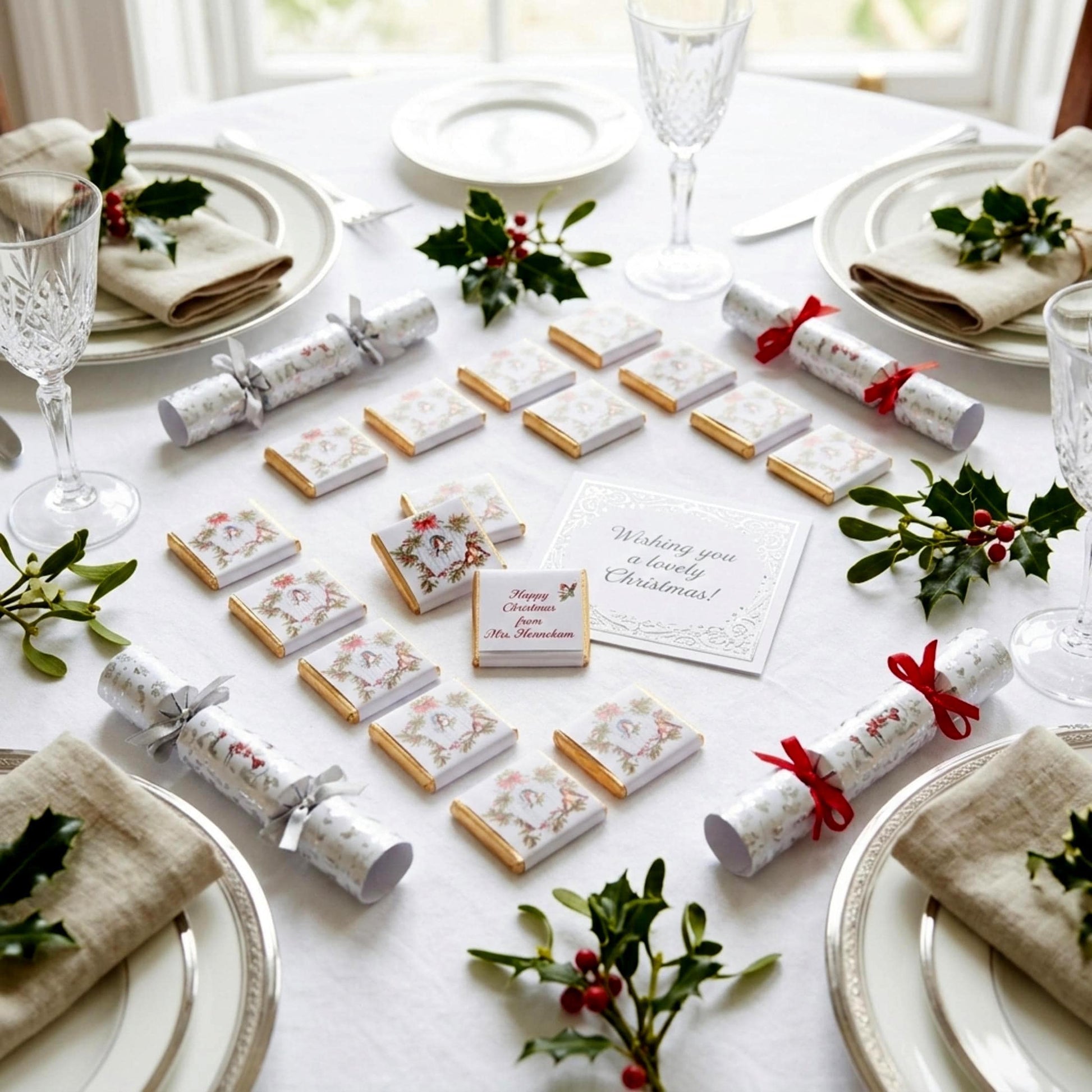 Personalised Christmas Festive Birds Party Favours