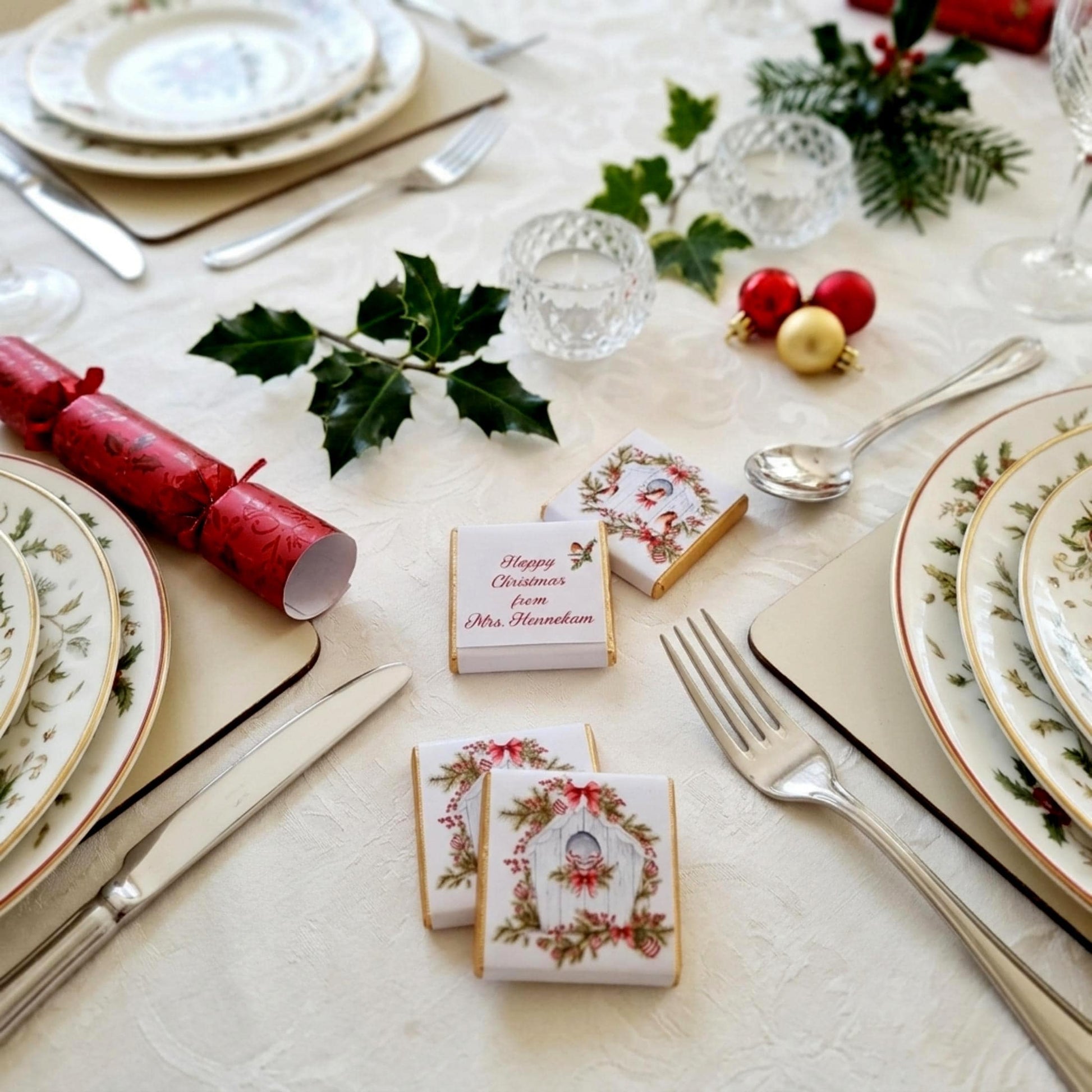 Personalised Christmas Festive Birds Party Favours