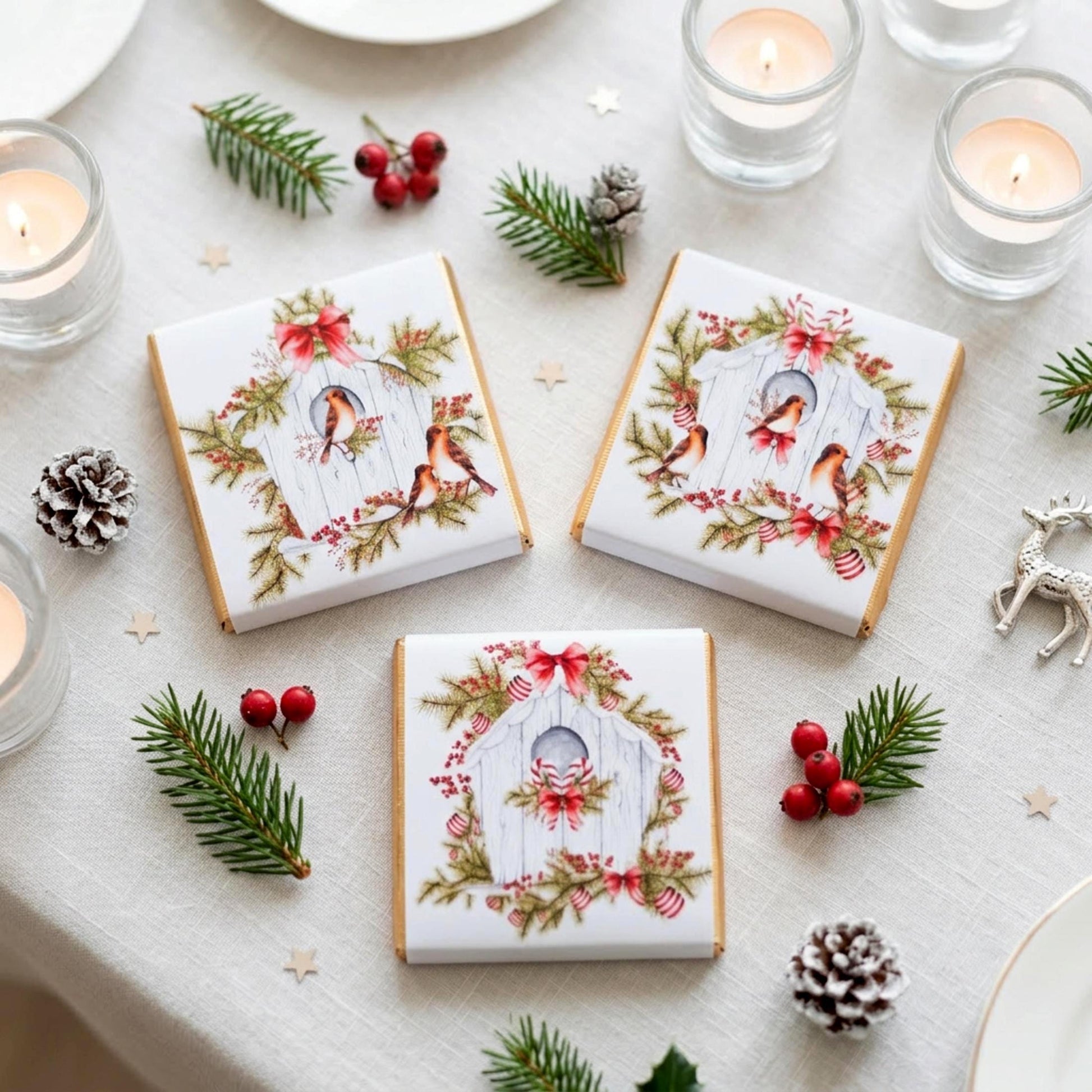 Personalised Christmas Festive Birds Party Favours