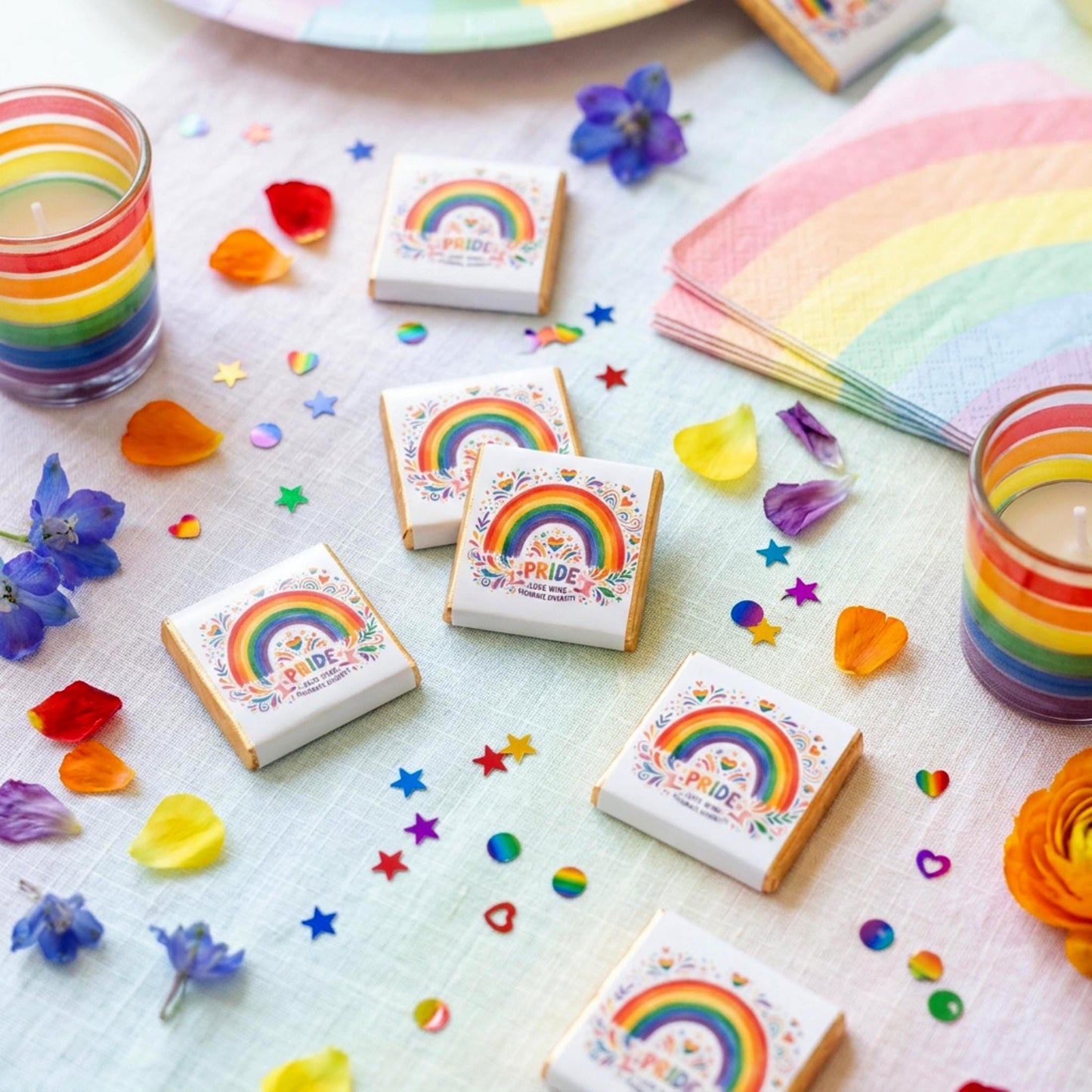 Personalised Pride Chocolate Favours - LGBTQ Wedding Treats - Celebrate Diversity Party Bag Fillers