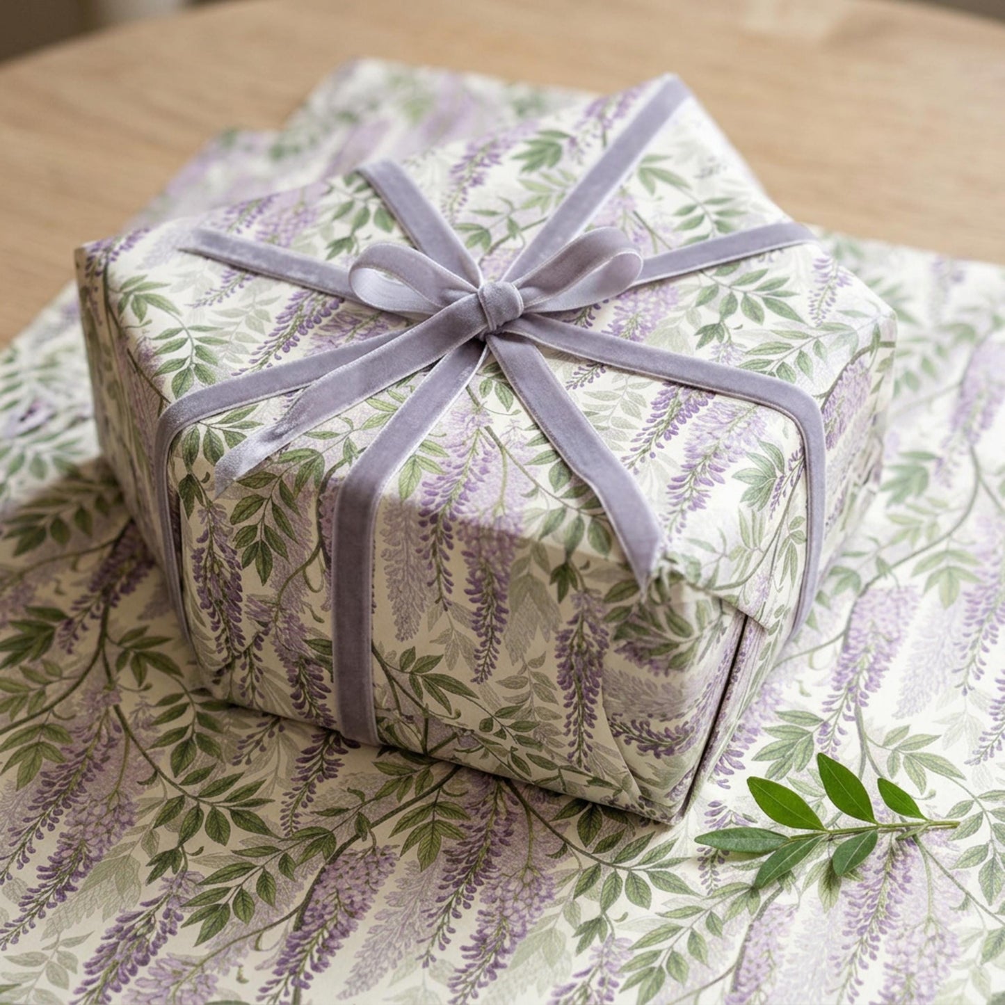 Vintage Wisteria Wrapping Paper, Floral Gift Wrap Sheet, Large Size