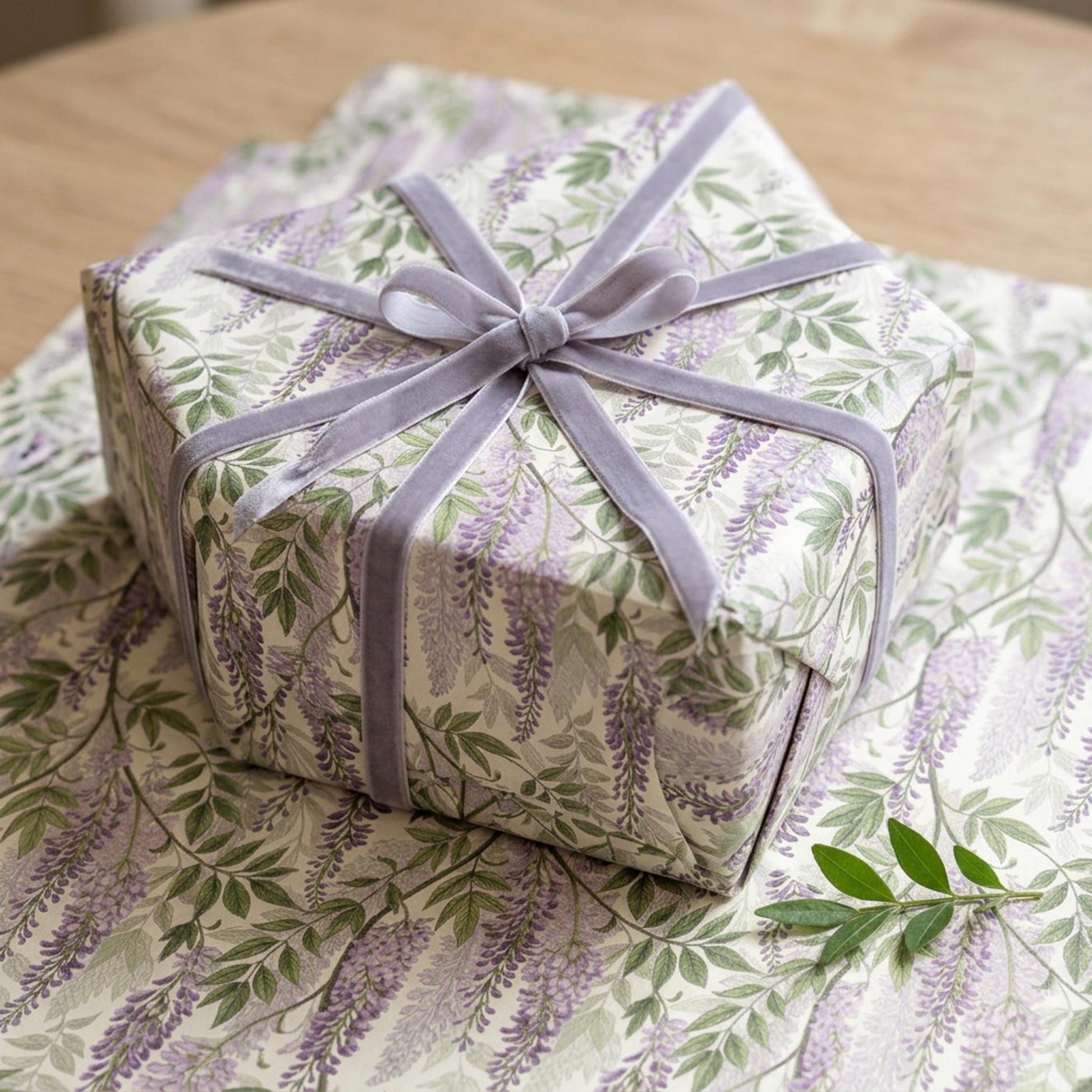 Vintage Wisteria Wrapping Paper, Floral Gift Wrap Sheet, Large Size