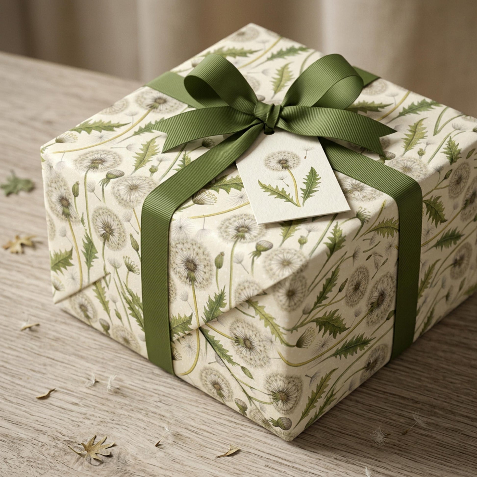 Vintage Dandelion Wrapping Paper, Botanical Gift Wrap Sheet, Large Size