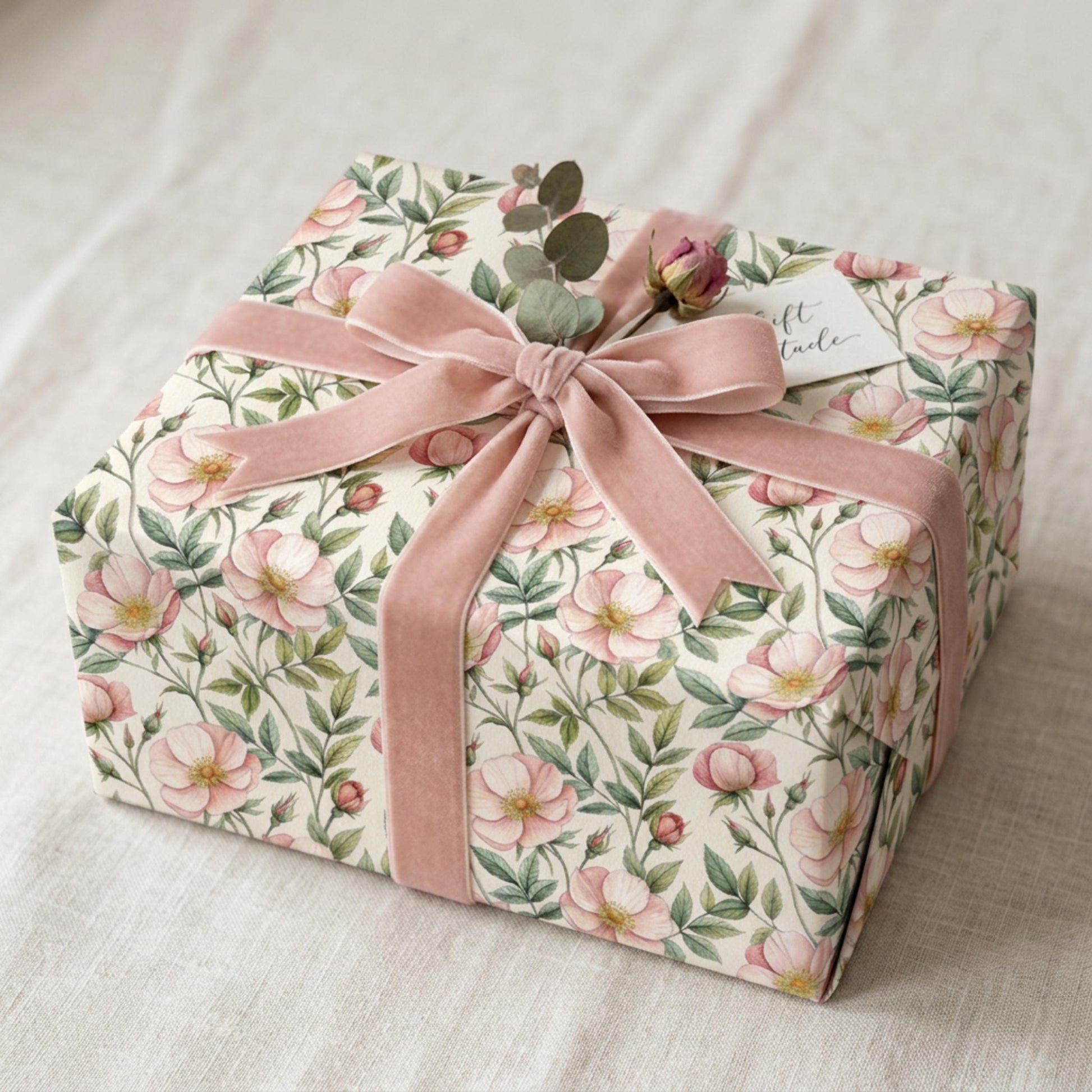 Vintage Wild Rose Wrap, Dog Rose Gift Wrap Sheet, Large Size