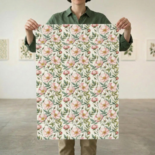 Vintage Wild Rose Wrap, Dog Rose Gift Wrap Sheet, Large Size