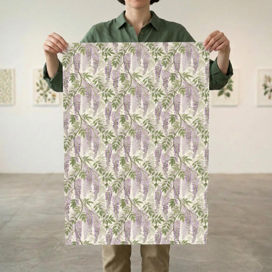 Vintage Wisteria Wrapping Paper, Floral Gift Wrap Sheet, Large Size