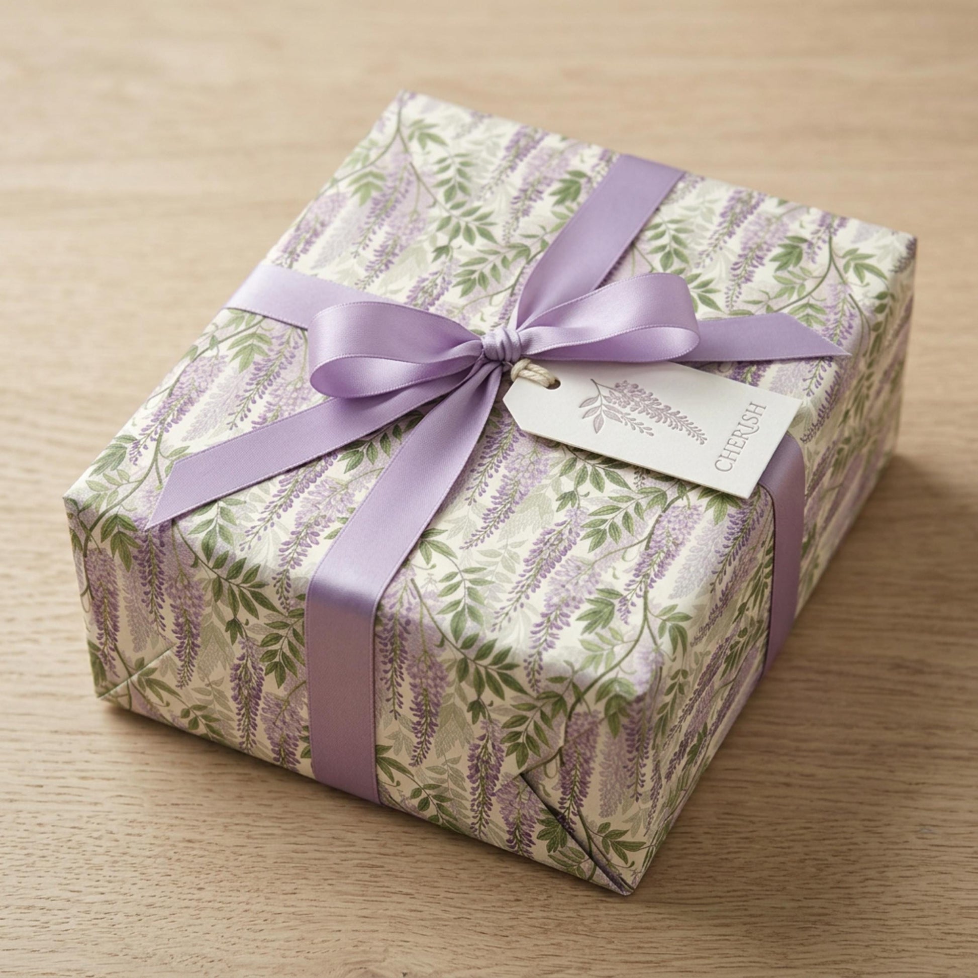 Vintage Wisteria Wrapping Paper, Floral Gift Wrap Sheet, Large Size