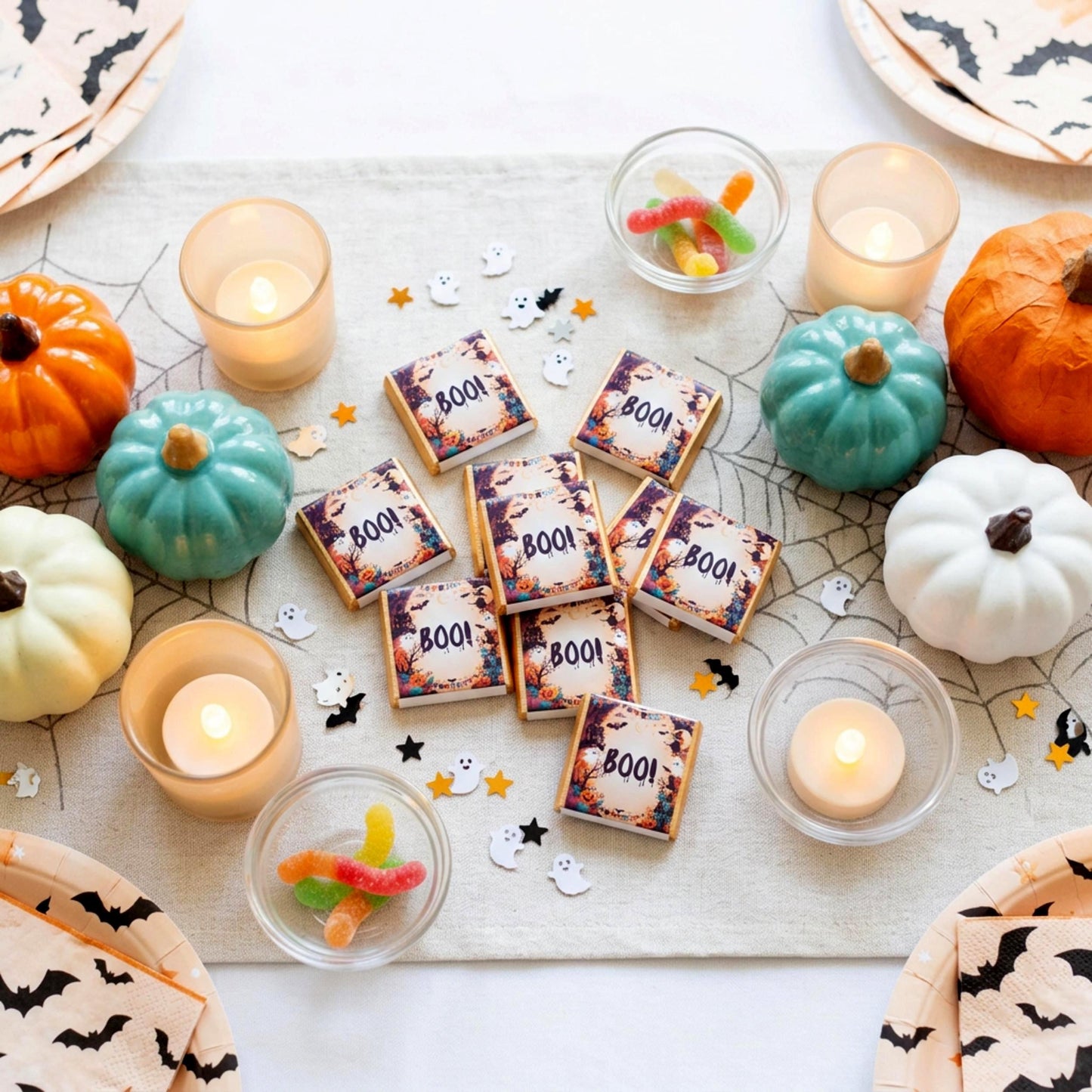 Personalised Halloween Chocolate Favours for Kids - Friendly Ghost Party Bag Fillers - Trick or Treat Sweets
