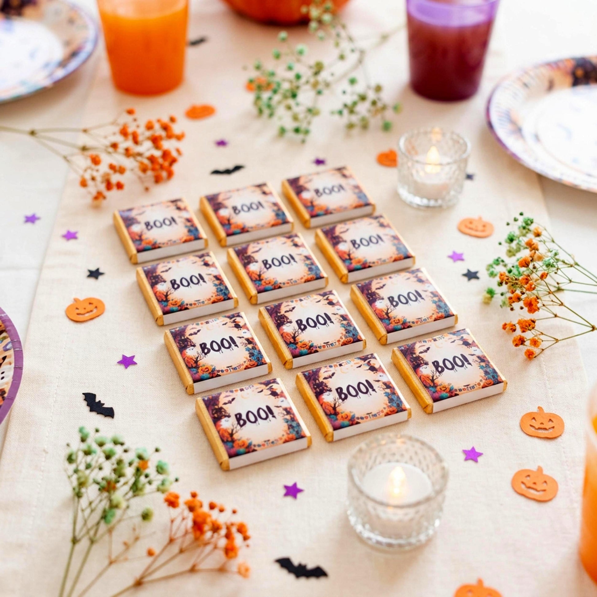 Personalised Halloween Chocolate Favours for Kids - Friendly Ghost Party Bag Fillers - Trick or Treat Sweets
