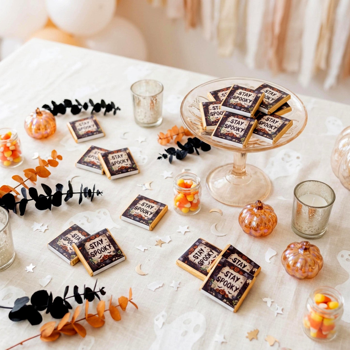 Personalised Stay Spooky Halloween Chocolate Favours - Gothic Party Bag Fillers - Trick or Treat Sweets