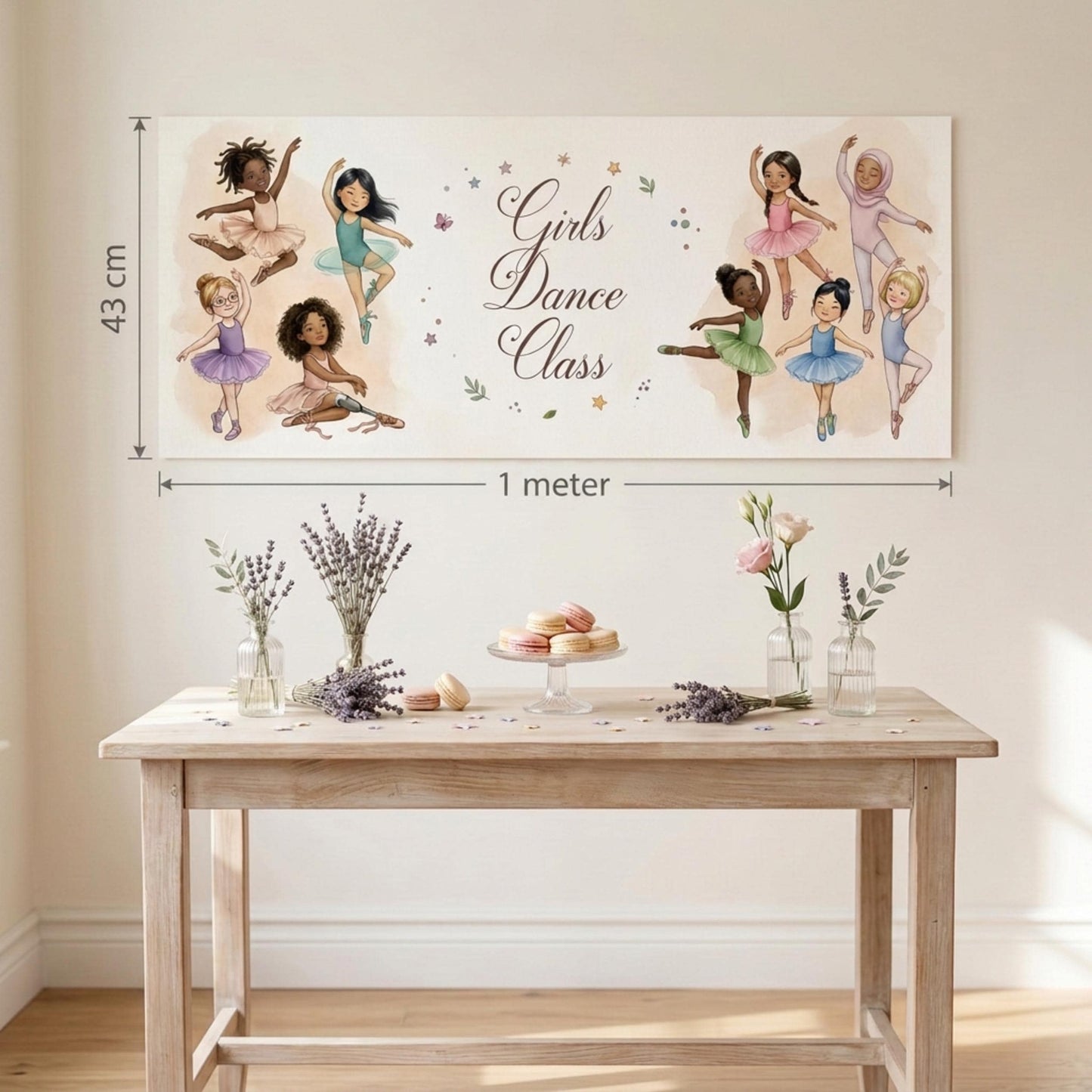 Personalised Ballerinas Banner - Birthday, Dance Class, Party Decor