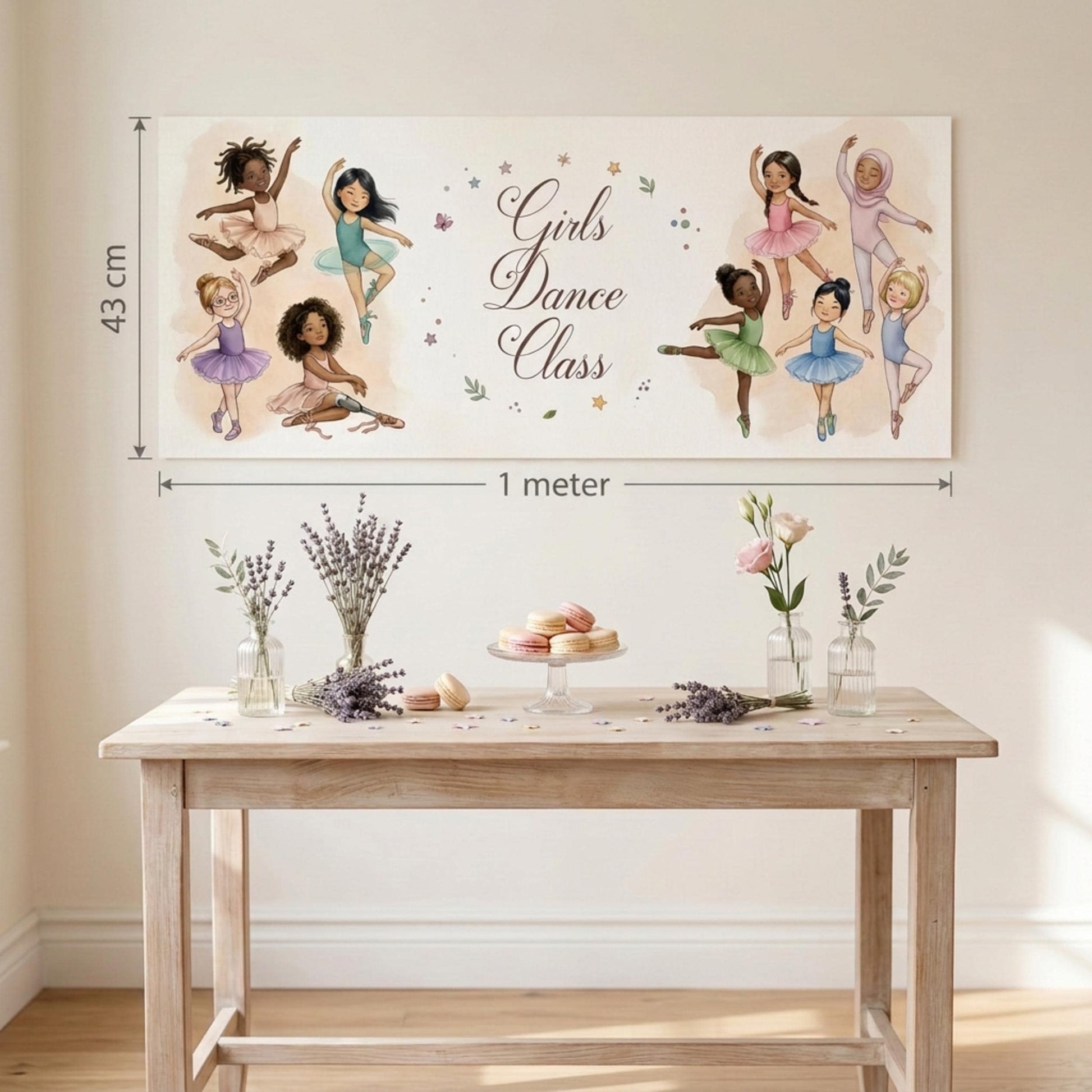 Personalised Ballerinas Banner - Birthday, Dance Class, Party Decor