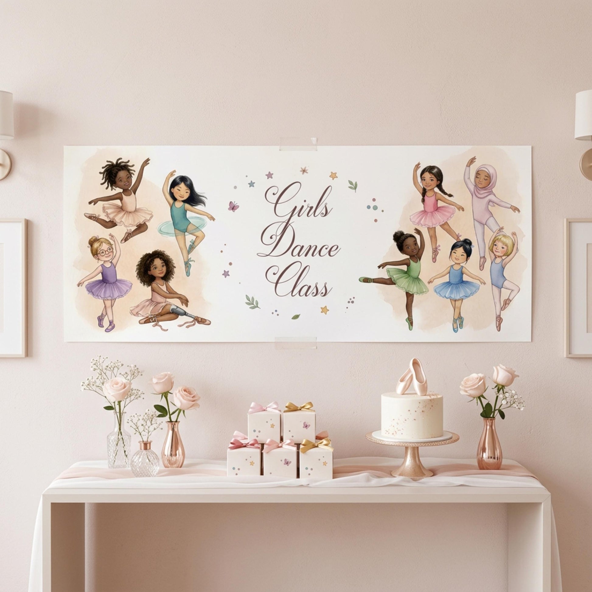 Personalised Ballerinas Banner - Birthday, Dance Class, Party Decor
