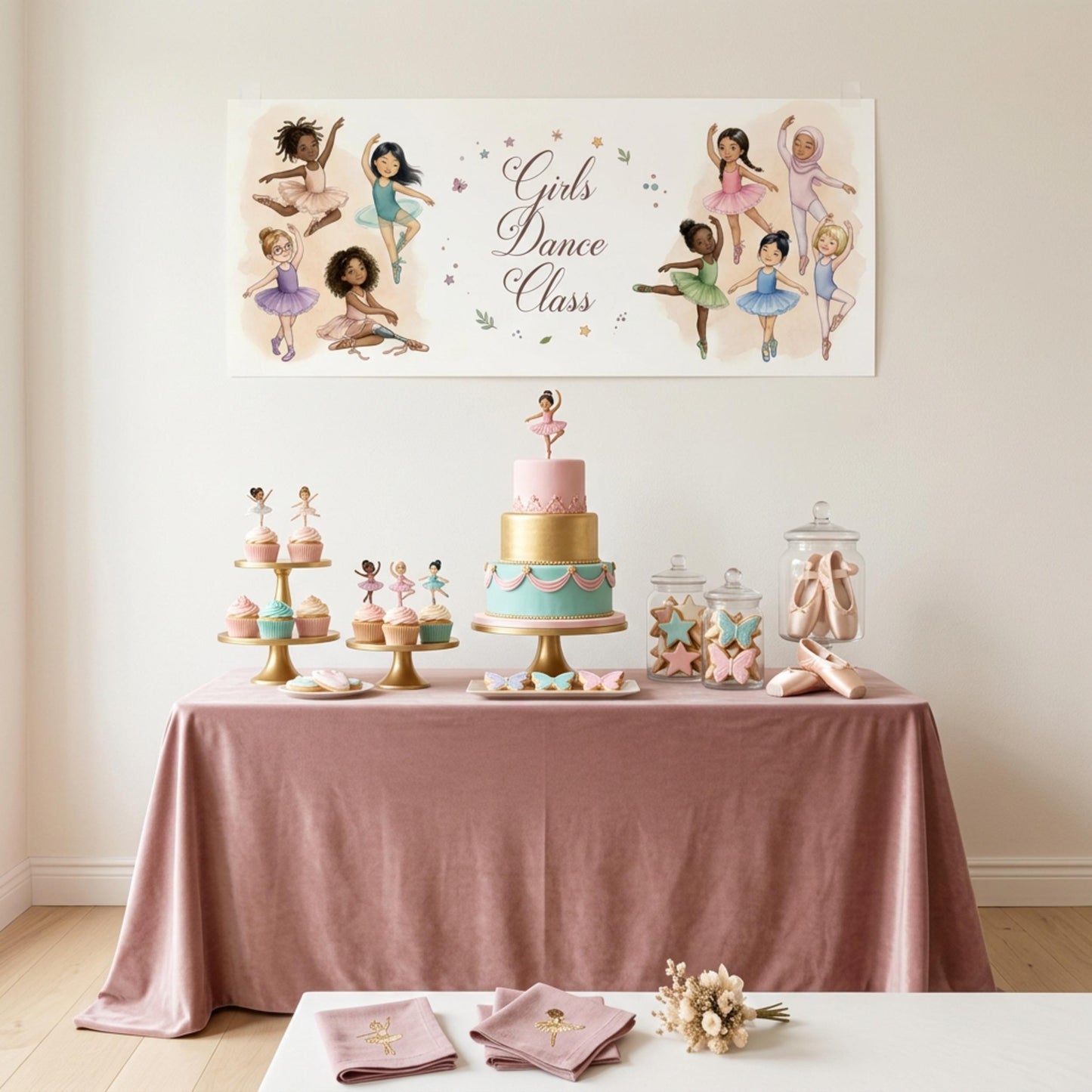 Personalised Ballerinas Banner - Birthday, Dance Class, Party Decor