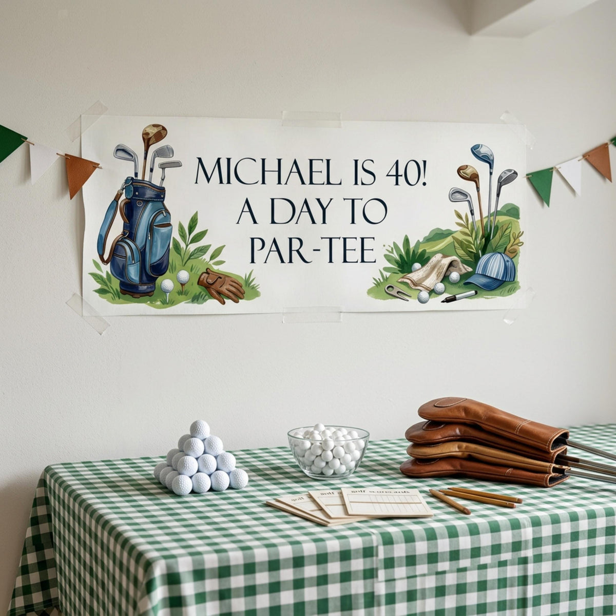 Personalised Golfer Birthday Banner - Funny Par-Tee Men's Party Decor