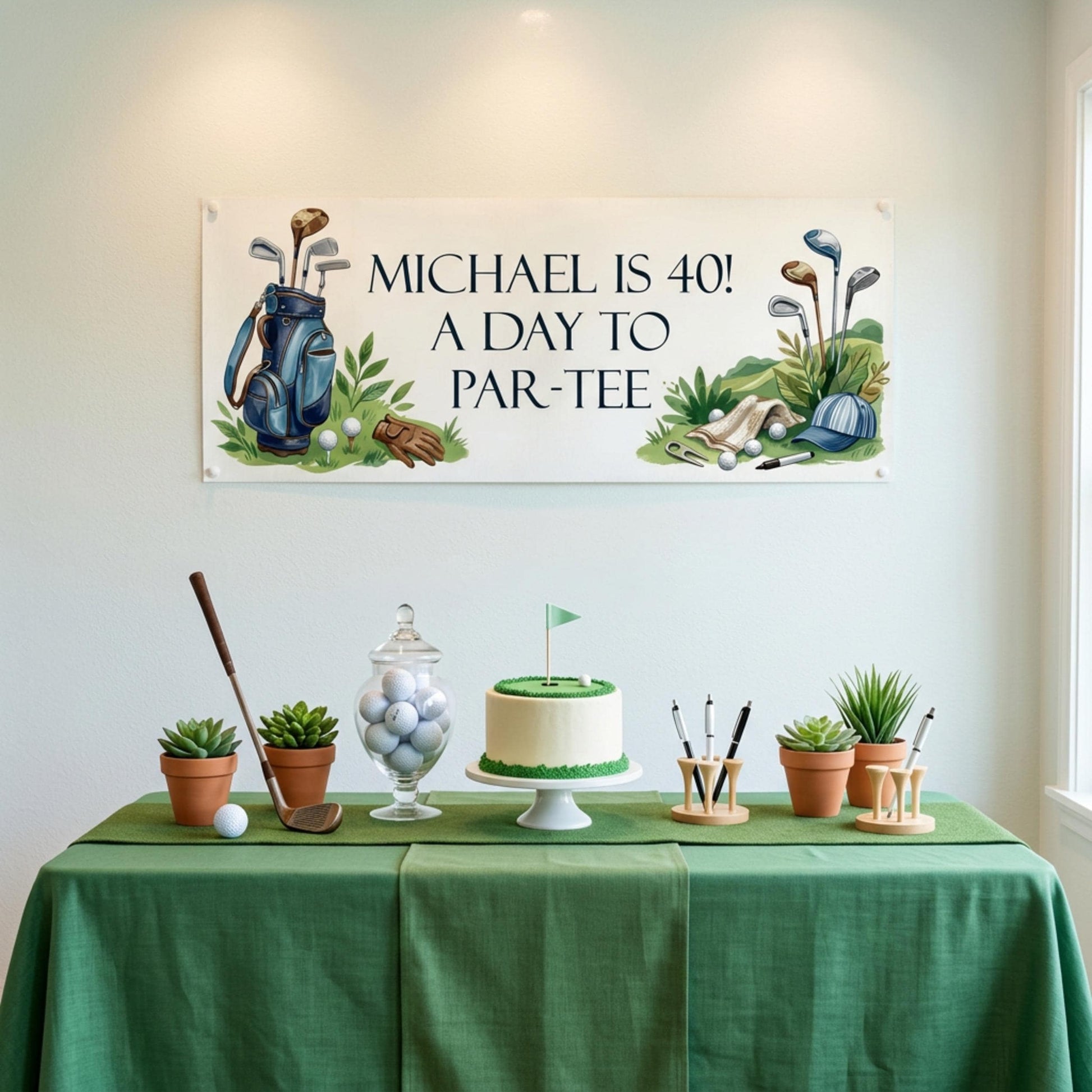 Personalised Golfer Birthday Banner - Funny Par-Tee Men's Party Decor