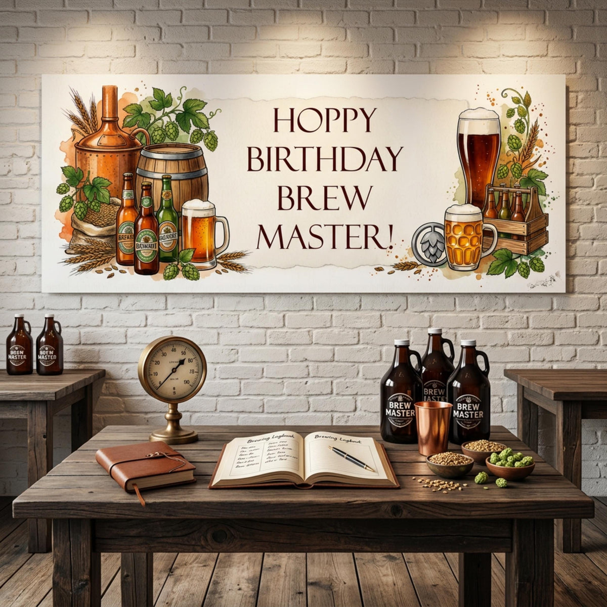 Personalised Home Brewer Birthday Banner - Craft Beer Party Decor