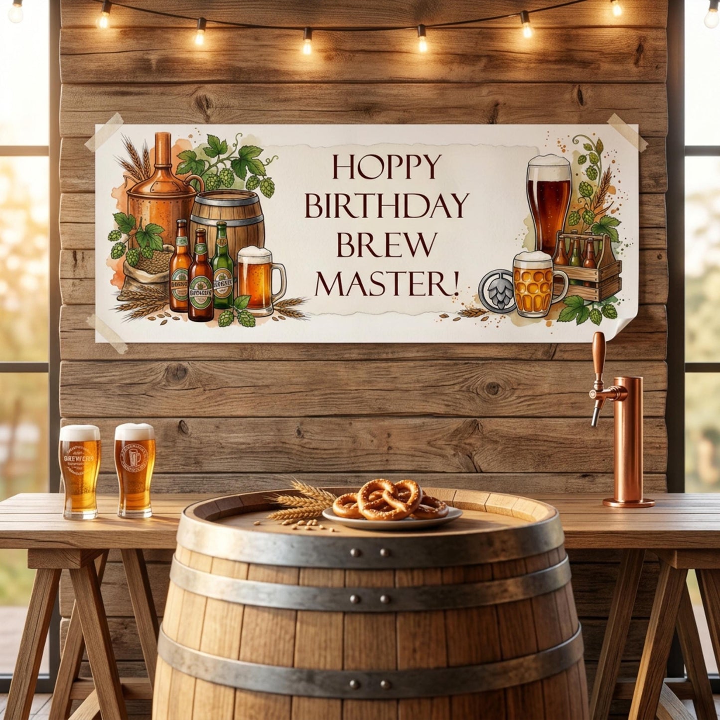 Personalised Home Brewer Birthday Banner - Craft Beer Party Decor