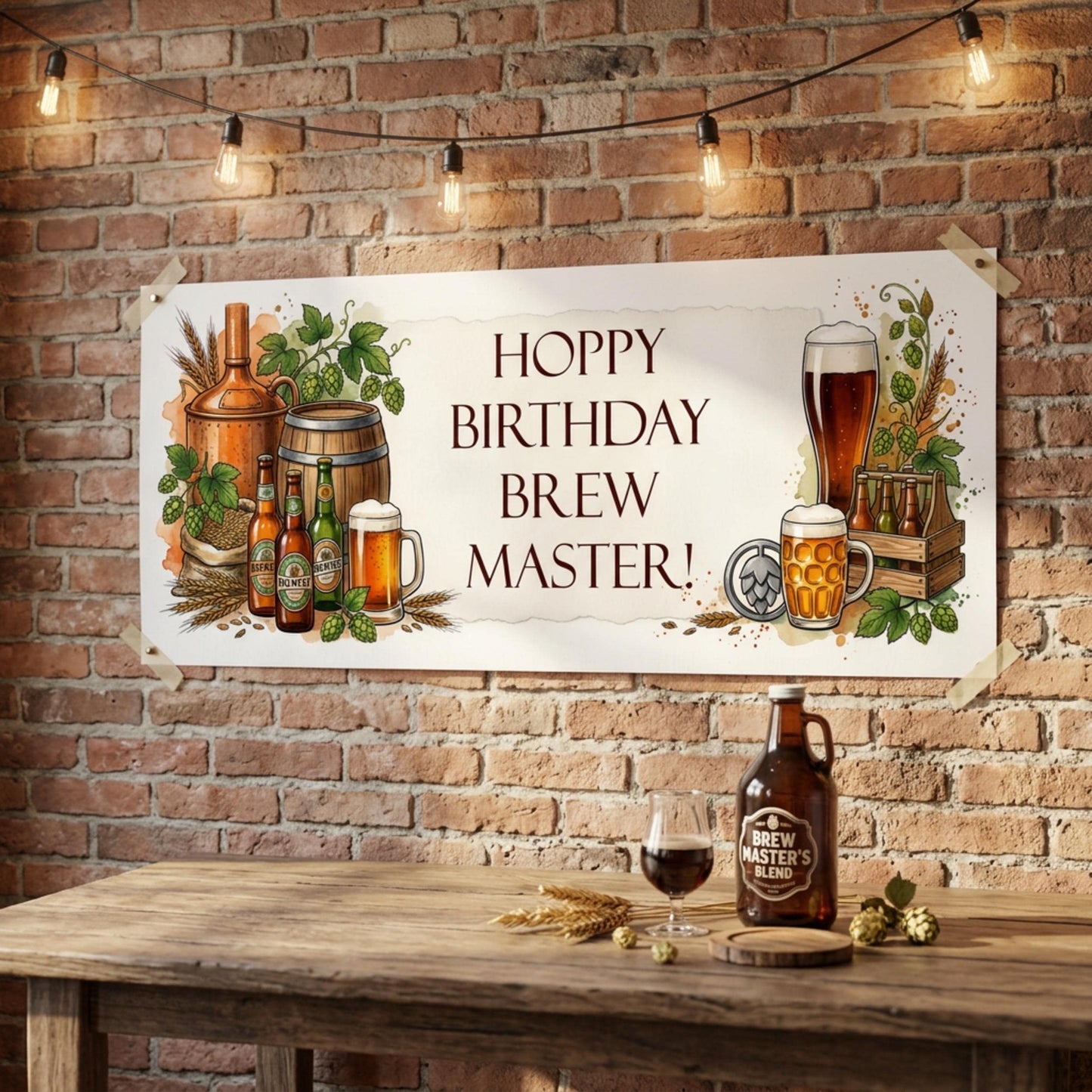 Personalised Home Brewer Birthday Banner - Craft Beer Party Decor