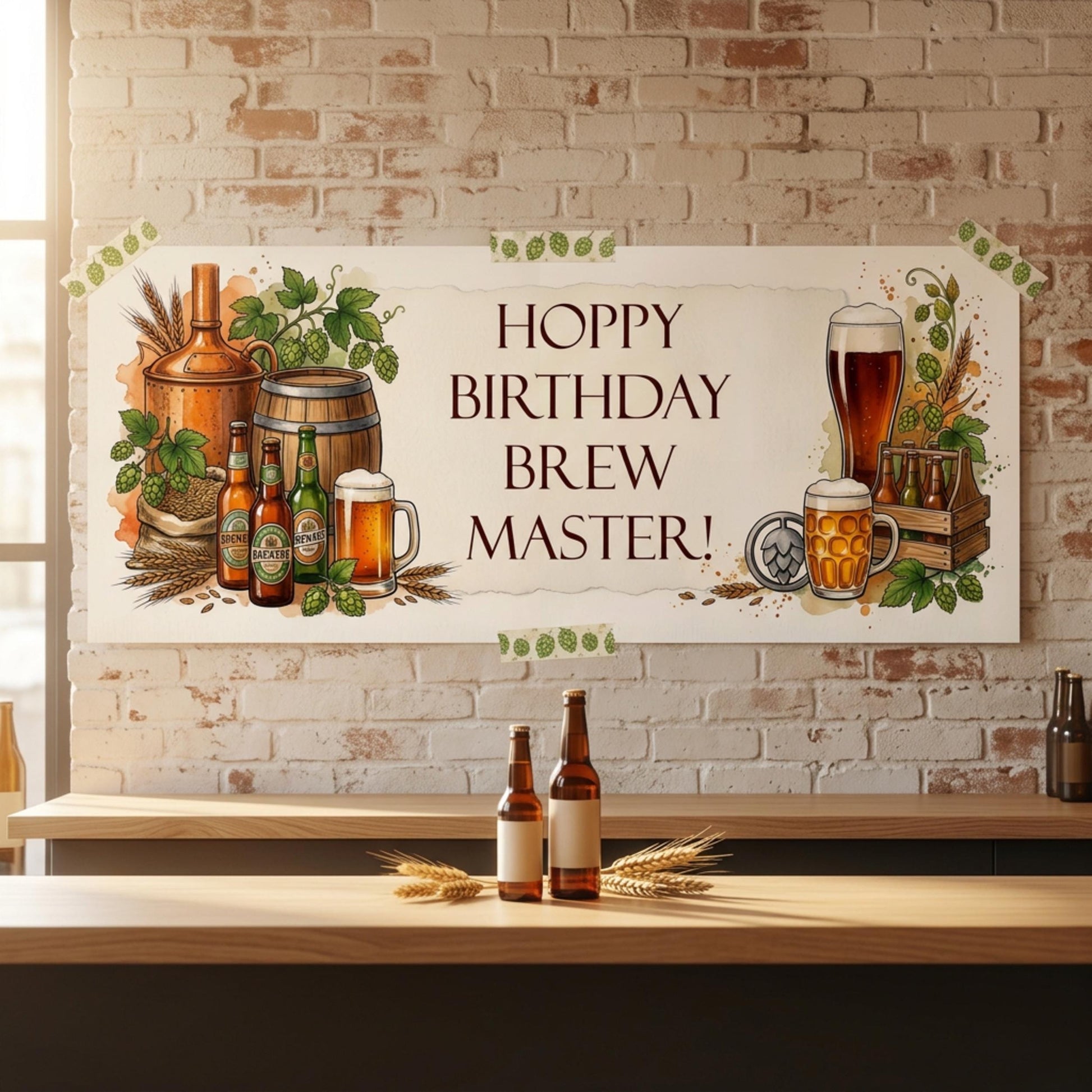 Personalised Home Brewer Birthday Banner - Craft Beer Party Decor