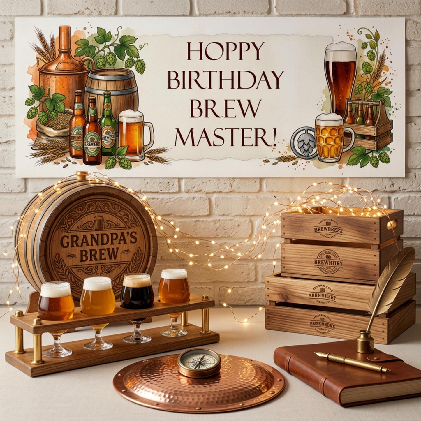 Personalised Home Brewer Birthday Banner - Craft Beer Party Decor