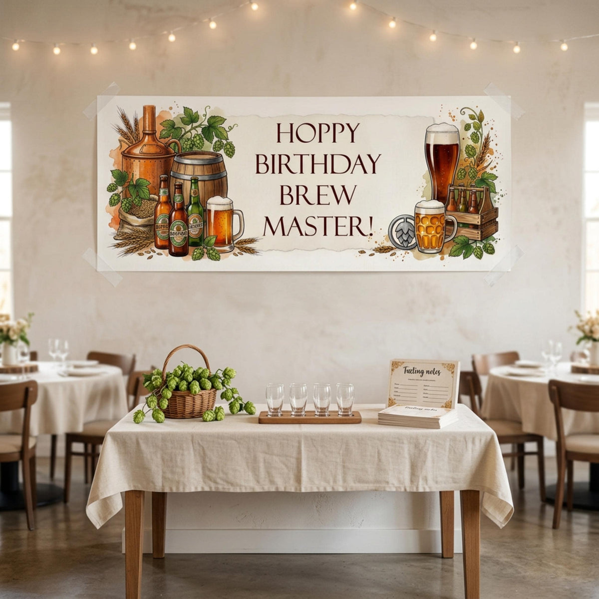 Personalised Home Brewer Birthday Banner - Craft Beer Party Decor