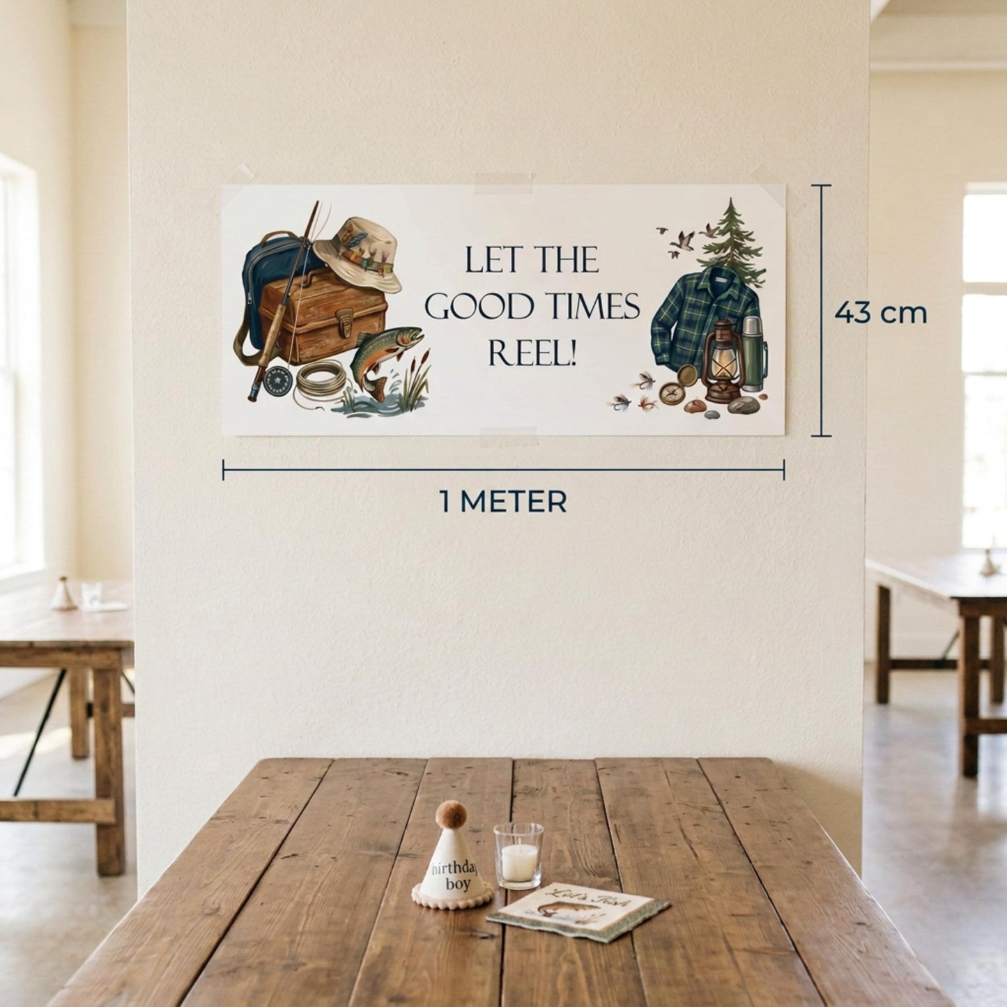 Personalised Fishing Birthday Banner for Him - Party Decor for the Angler & Fisherman