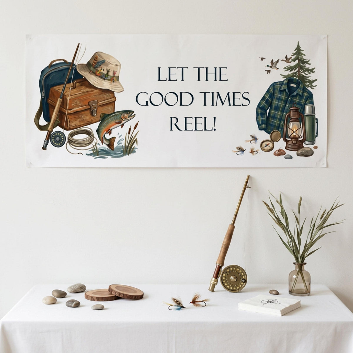 Personalised Fishing Birthday Banner for Him - Party Decor for the Angler & Fisherman