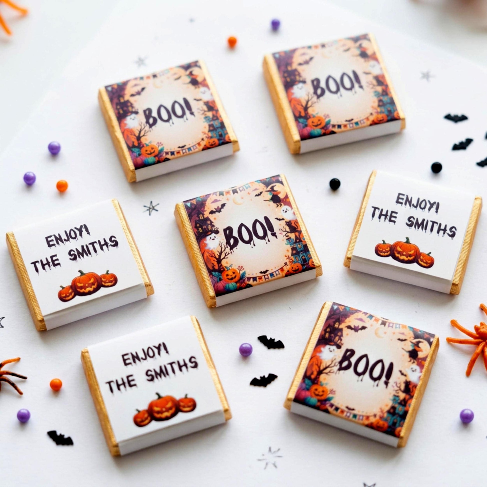Personalised Halloween Chocolate Favours for Kids - Friendly Ghost Party Bag Fillers - Trick or Treat Sweets