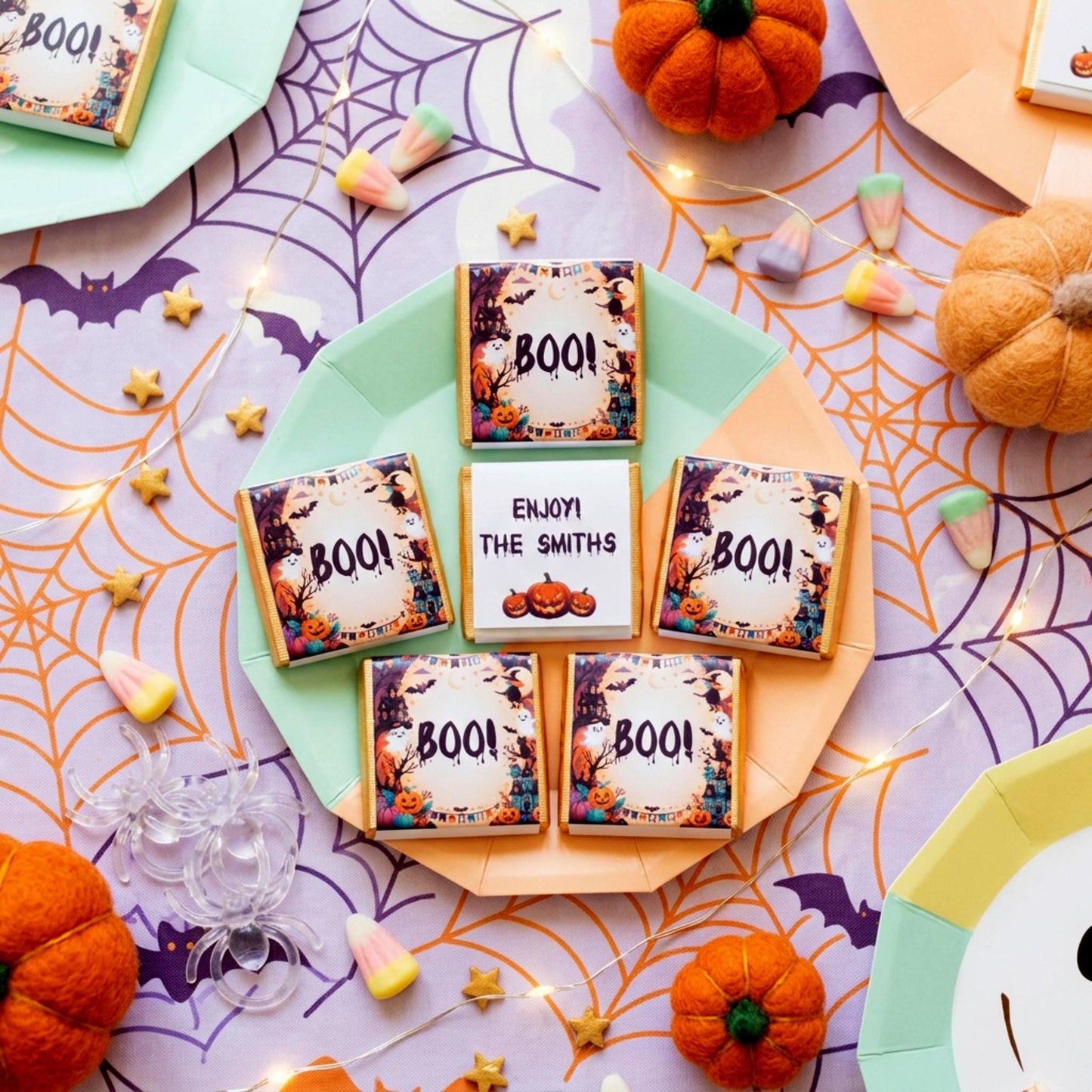 Personalised Halloween Chocolate Favours for Kids - Friendly Ghost Party Bag Fillers - Trick or Treat Sweets