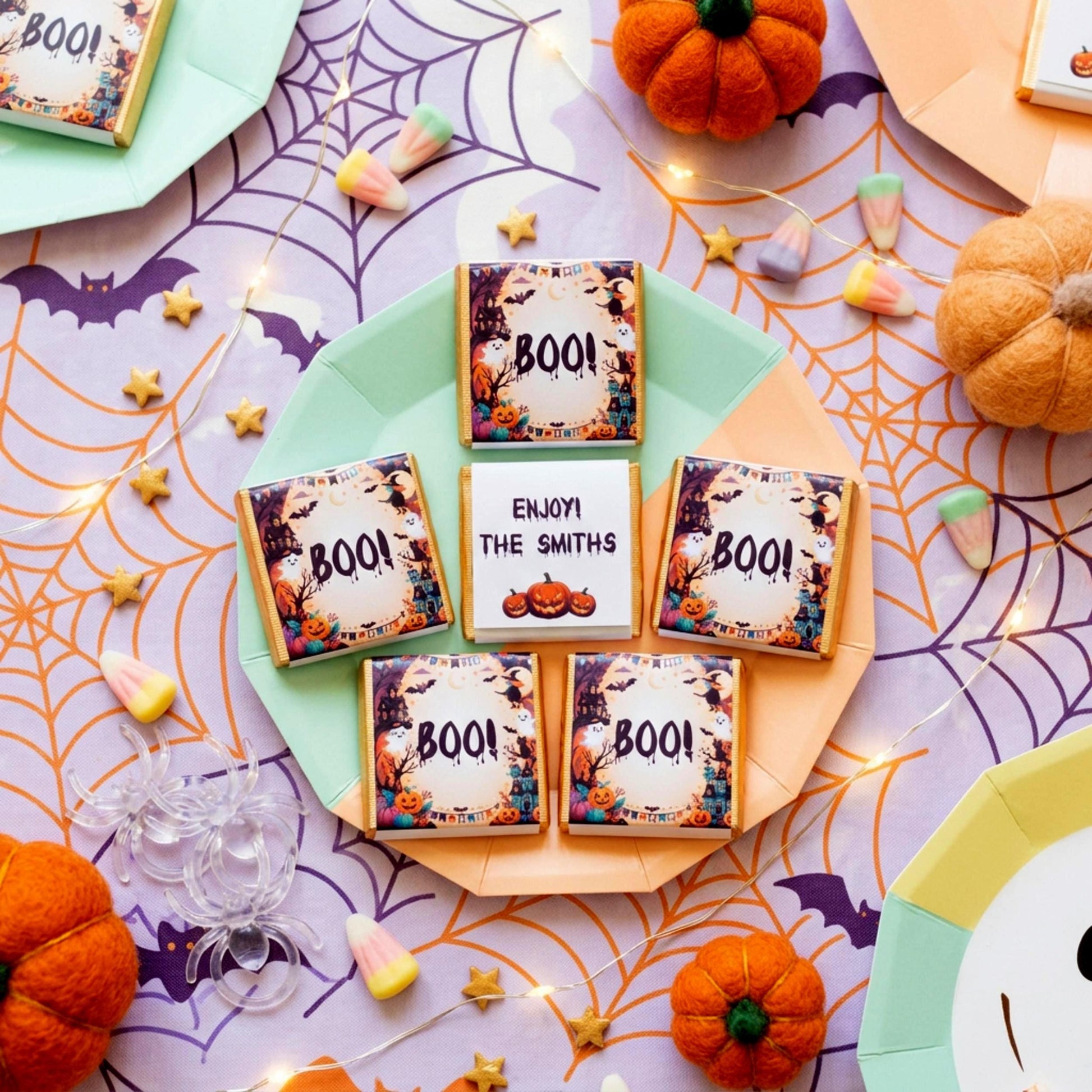 Personalised Halloween Chocolate Favours for Kids - Friendly Ghost Party Bag Fillers - Trick or Treat Sweets