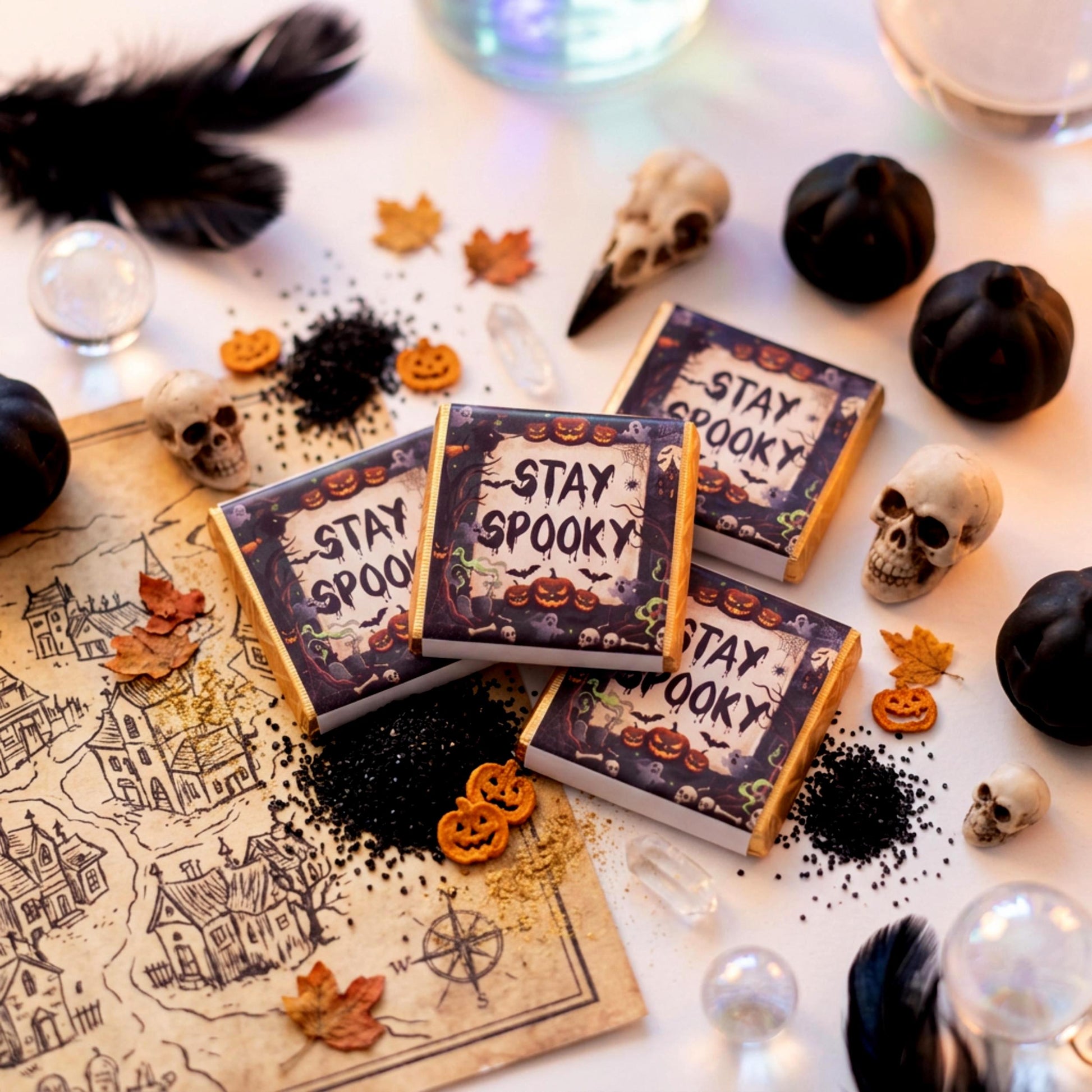 Personalised Stay Spooky Halloween Chocolate Favours - Gothic Party Bag Fillers - Trick or Treat Sweets