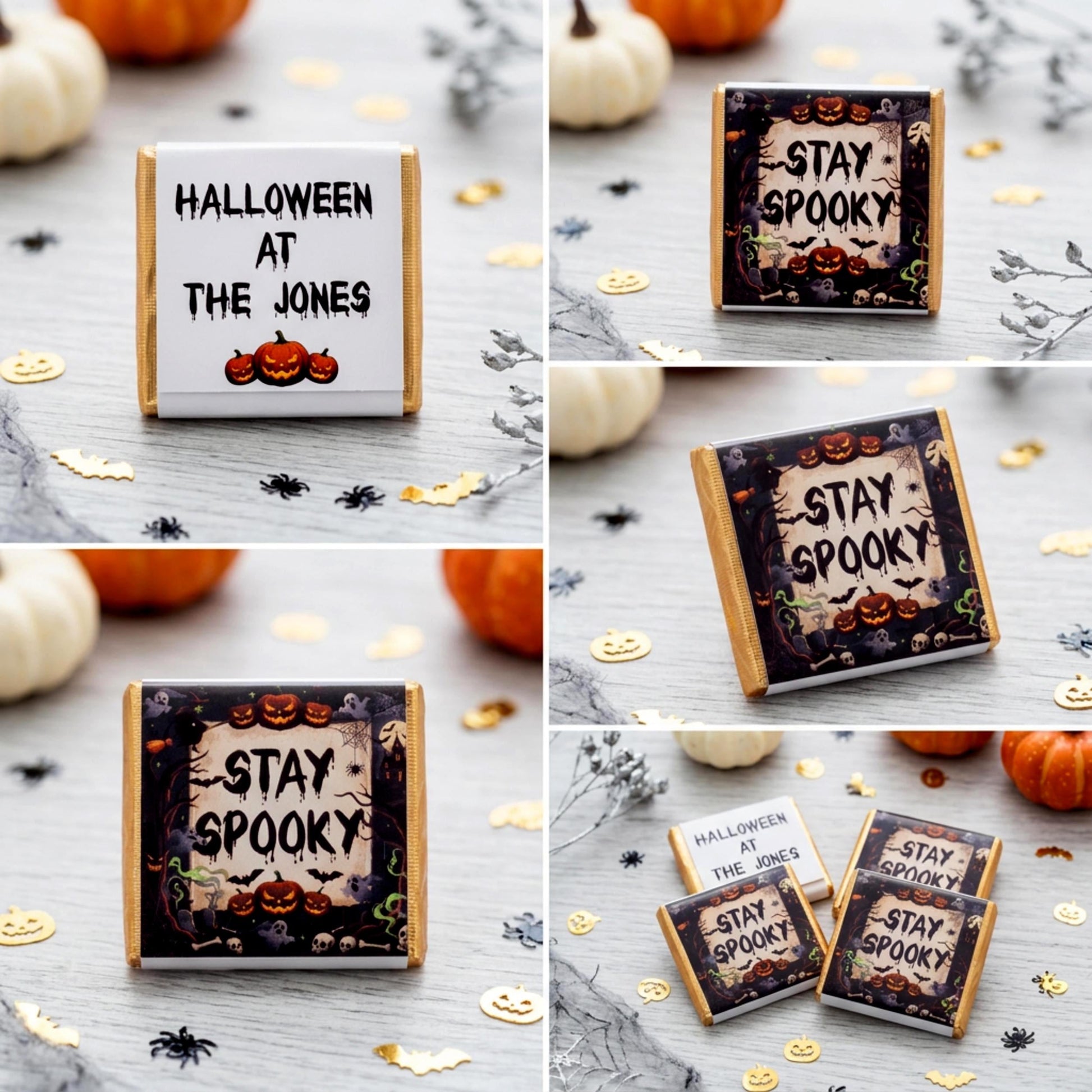 Personalised Stay Spooky Halloween Chocolate Favours - Gothic Party Bag Fillers - Trick or Treat Sweets