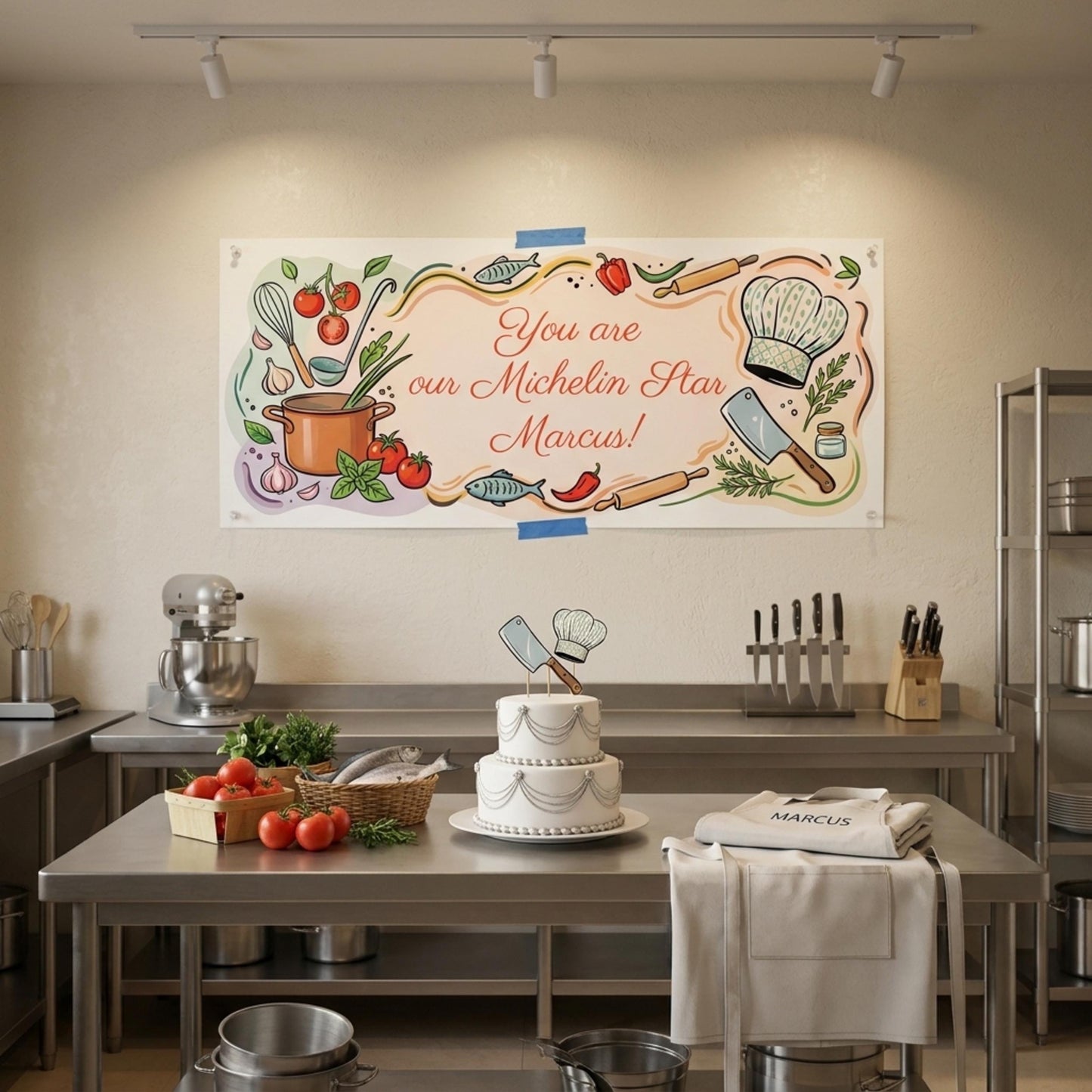 Personalised Chef Birthday Banner - Culinary Graduation Party Decor for Cooking Lovers