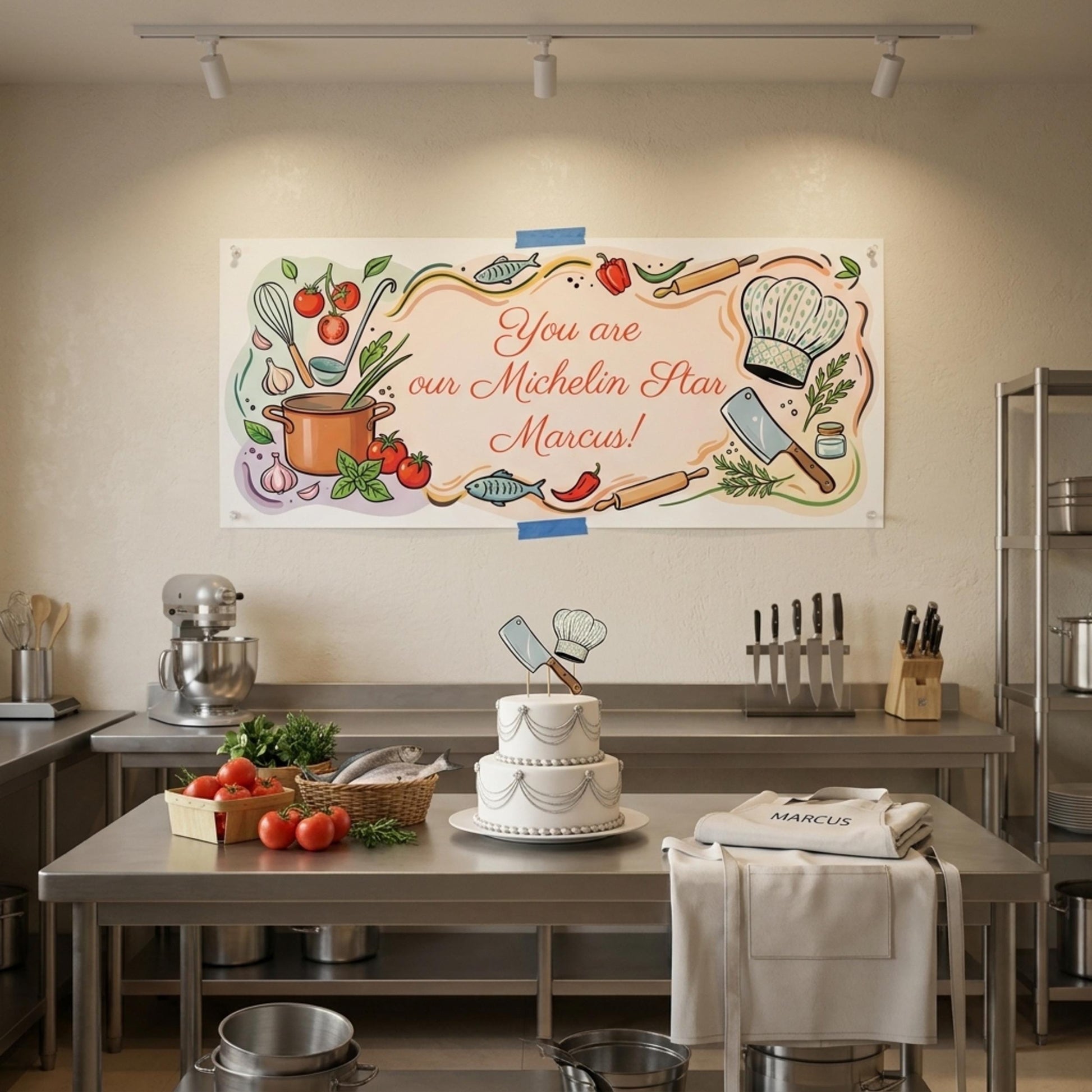Personalised Chef Birthday Banner - Culinary Graduation Party Decor for Cooking Lovers