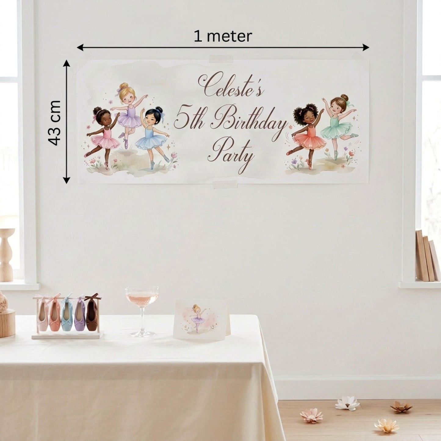 Personalised Ballerinas Birthday Banner - Little Dancers Party Decor