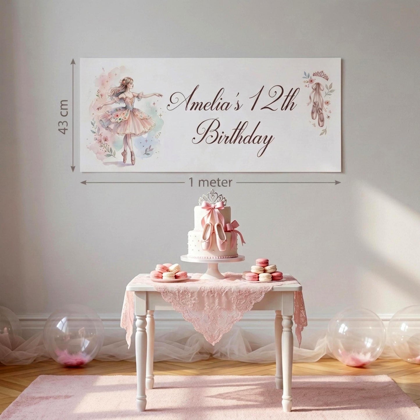 Personalised Young Ballerina Birthday Banner - Ballet Party Decor for Girls