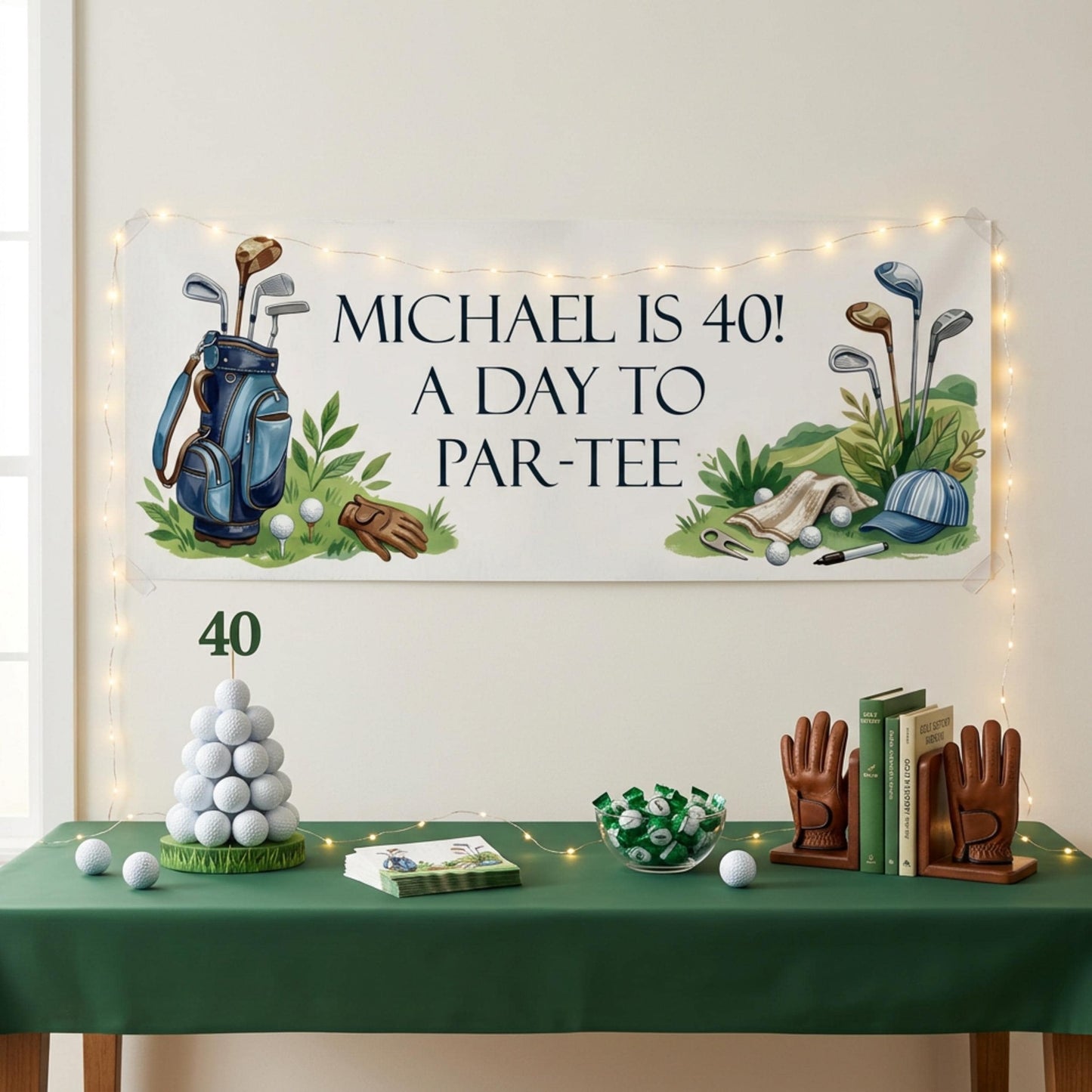 Personalised Golfer Birthday Banner - Funny Par-Tee Men's Party Decor