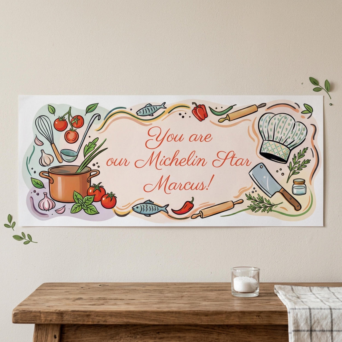 Personalised Chef Birthday Banner - Culinary Graduation Party Decor for Cooking Lovers