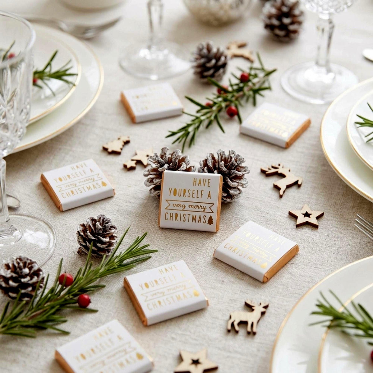 Personalised Have Yourself A Very Merry Christmas Chocolates, Festive Table Favours