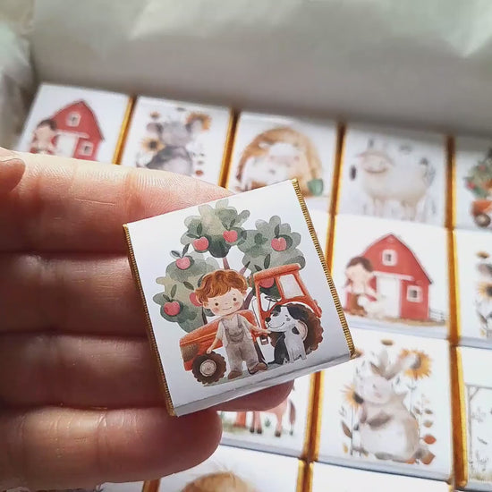 Personalised Farmyard Chocolate Favours –  Farm Birthday Party Treats