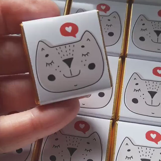Personalised Love Cat Chocolate Favours – Kitten Birthday Party Bag Filler Treats