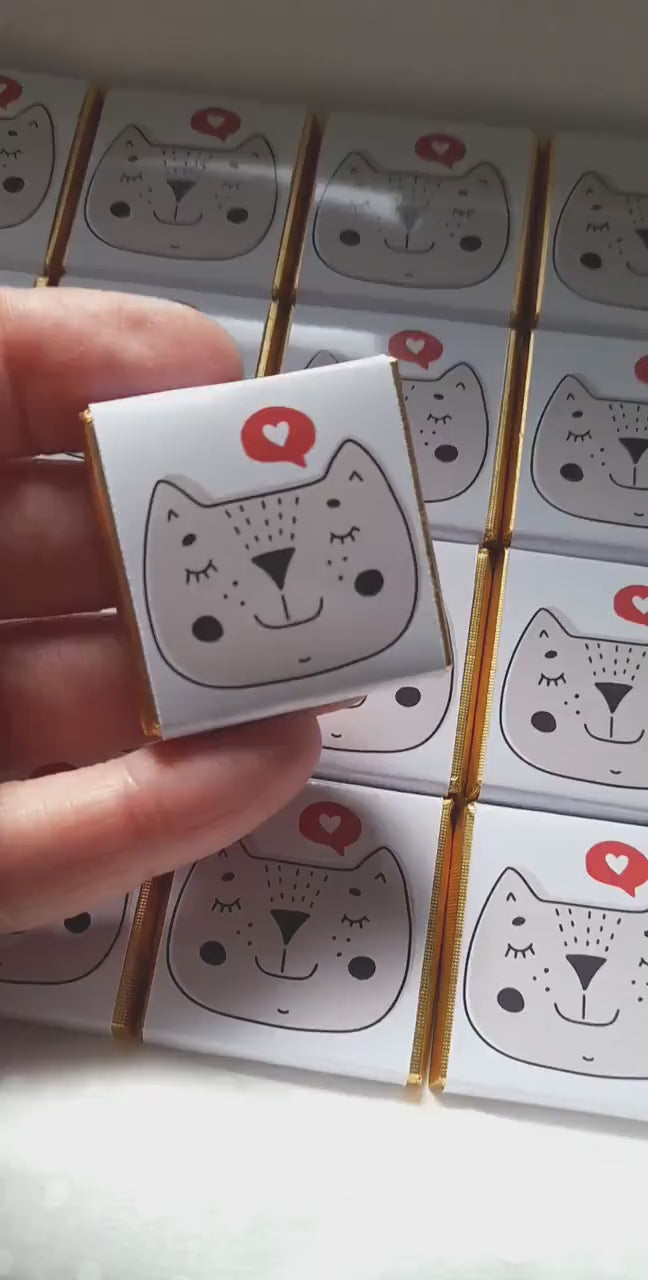 Personalised Love Cat Chocolate Favours – Kitten Birthday Party Bag Filler Treats