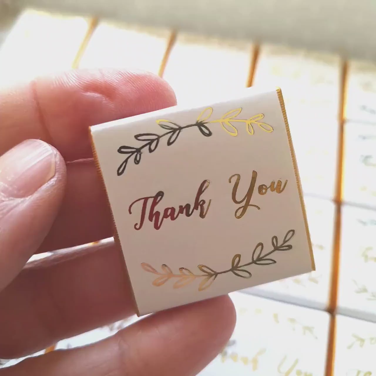 Personalised Botanical Thank You Chocolates – Wedding Guest Favours, Party Bag Fillers